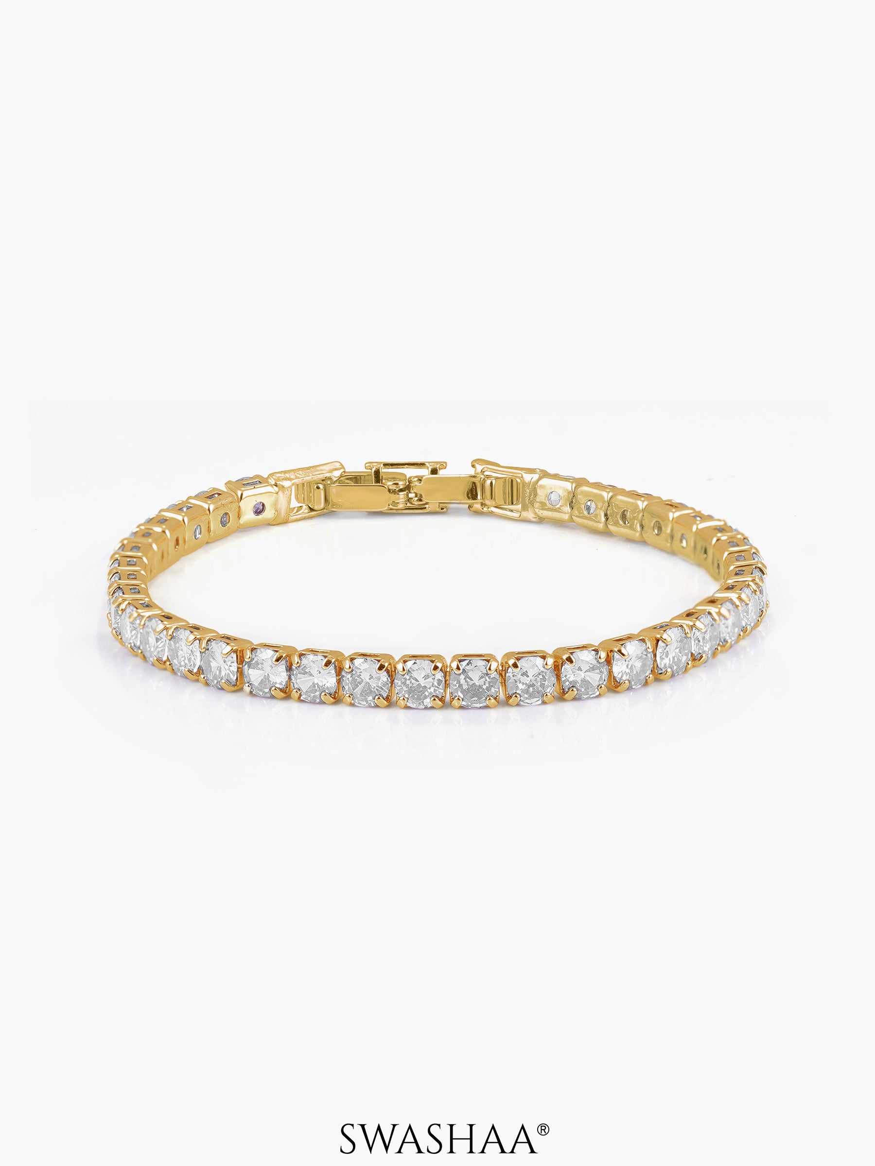 Orion Diamond Women's Bracelet White 18K Gold Plated 4MM