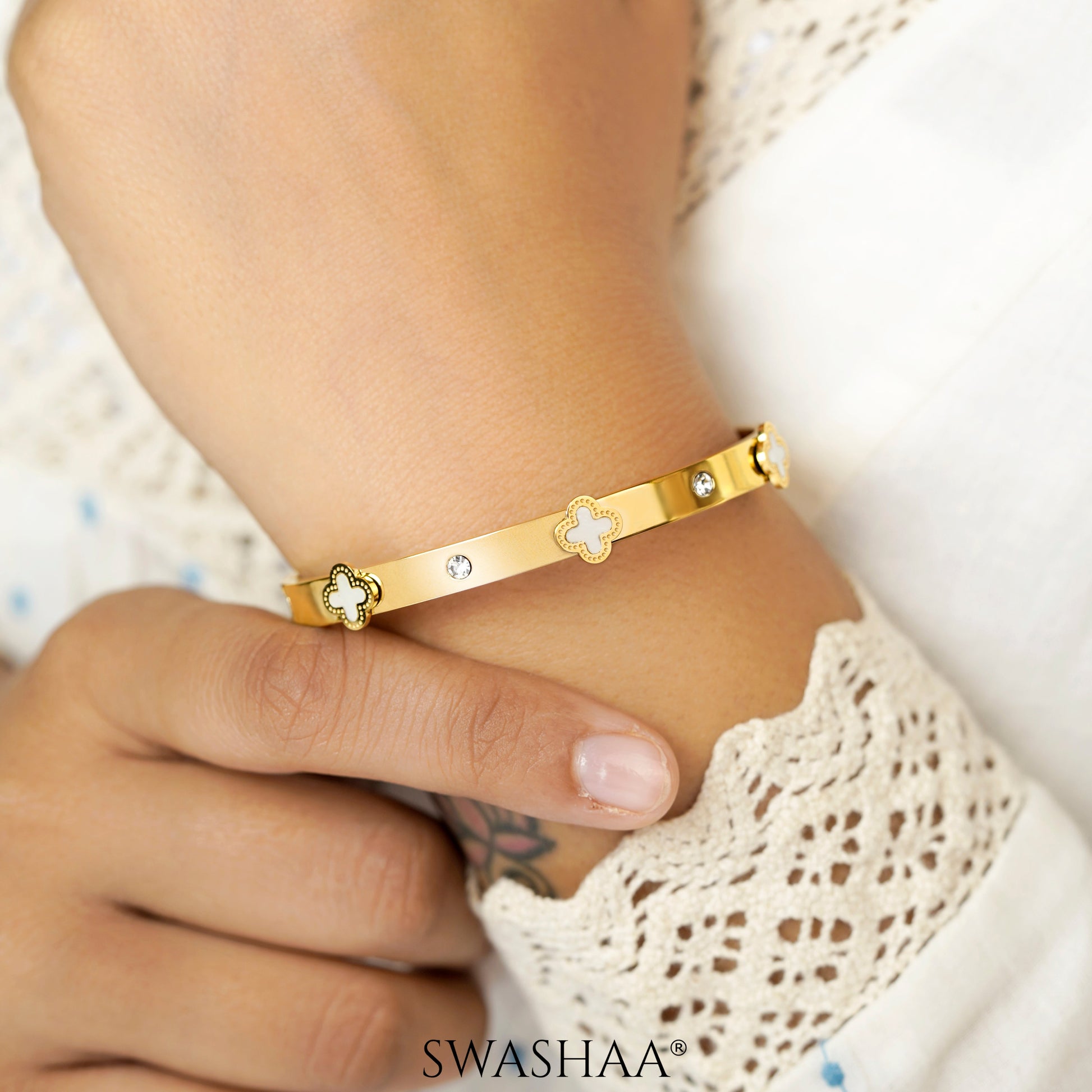 Delilah Clover Bracelet 18K Gold Plated
