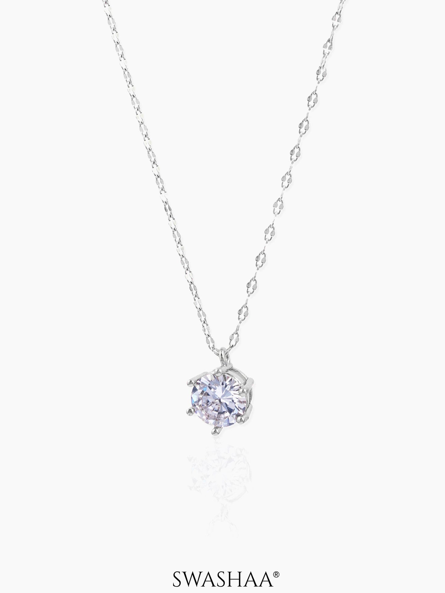 Perennial Solitaire Necklace Silver