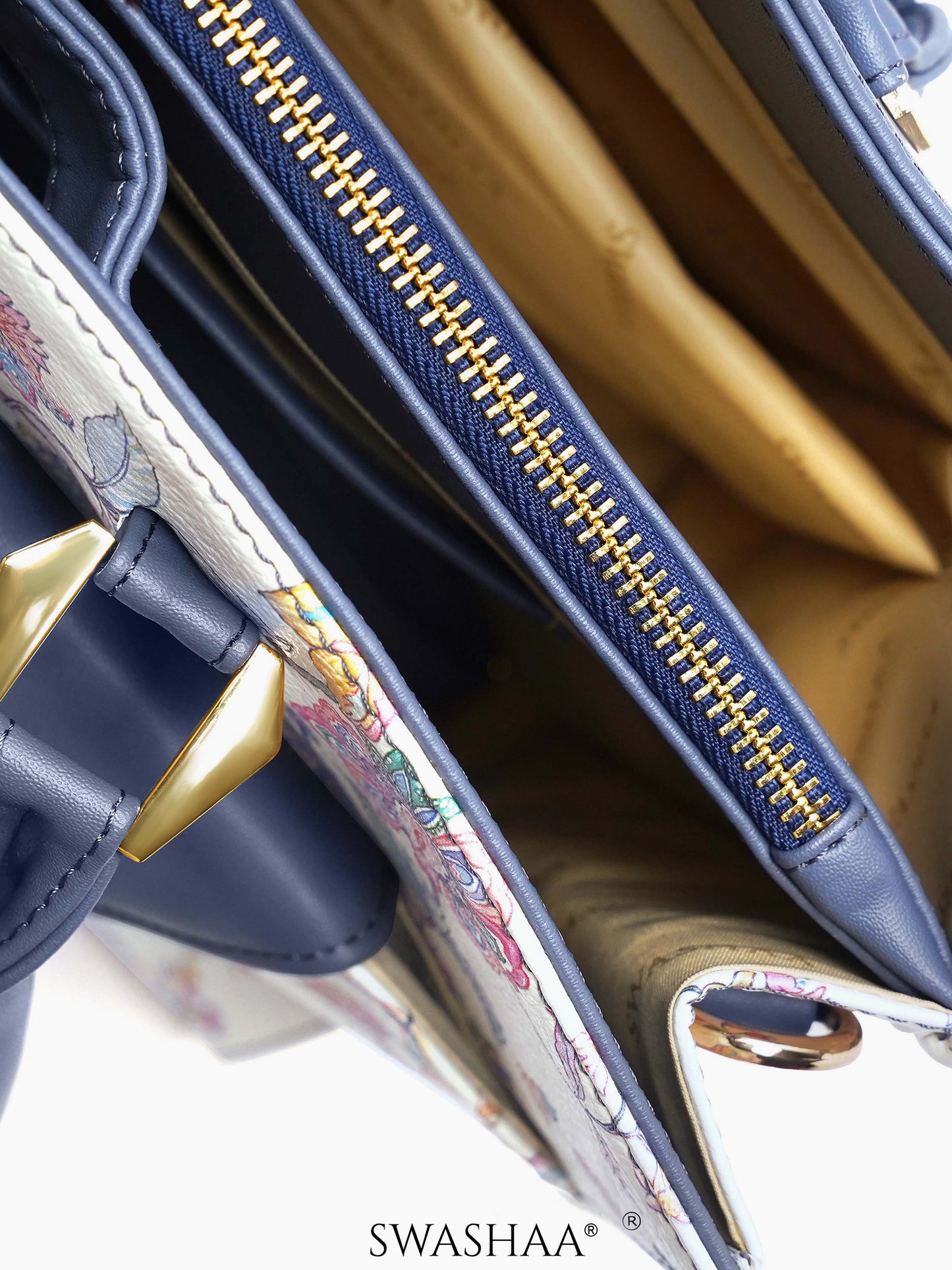 Petal Prowess Leather Hand Bag