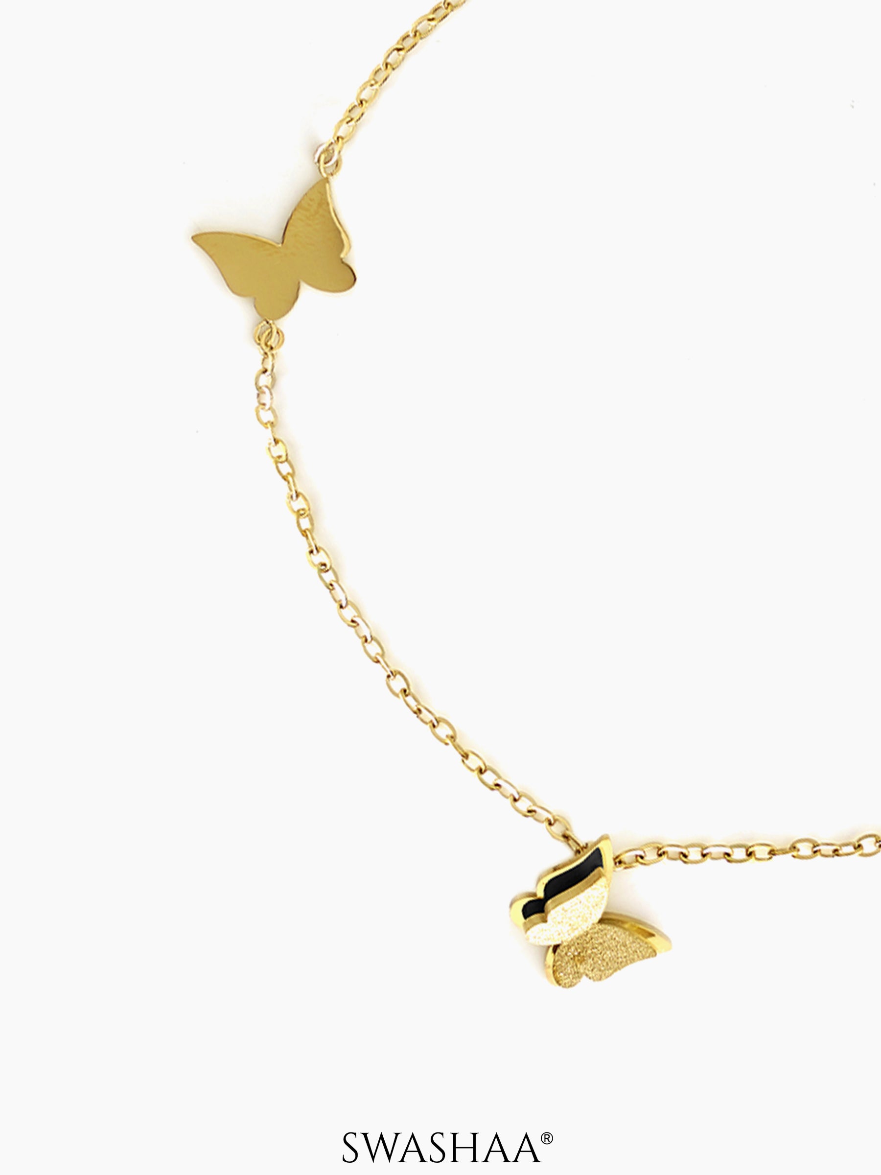 Pierid Butterfly 18K Gold Plated Women's Anklet