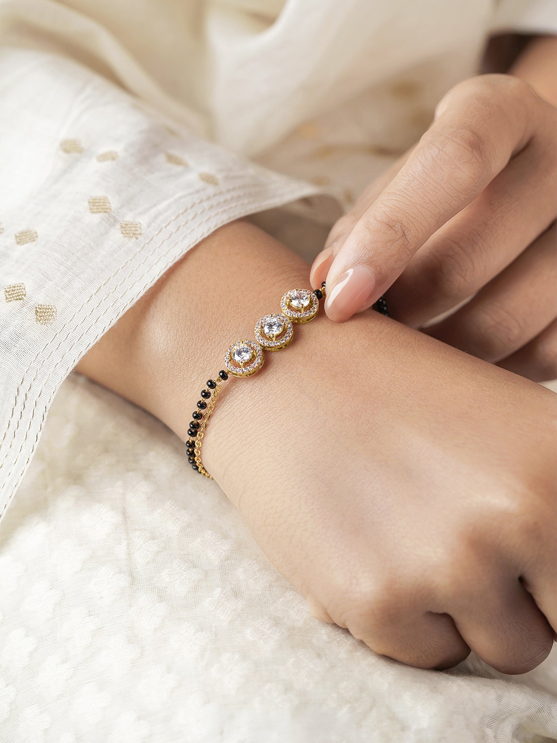 Pihu 18K Gold Plated Mangalsutra Bracelet