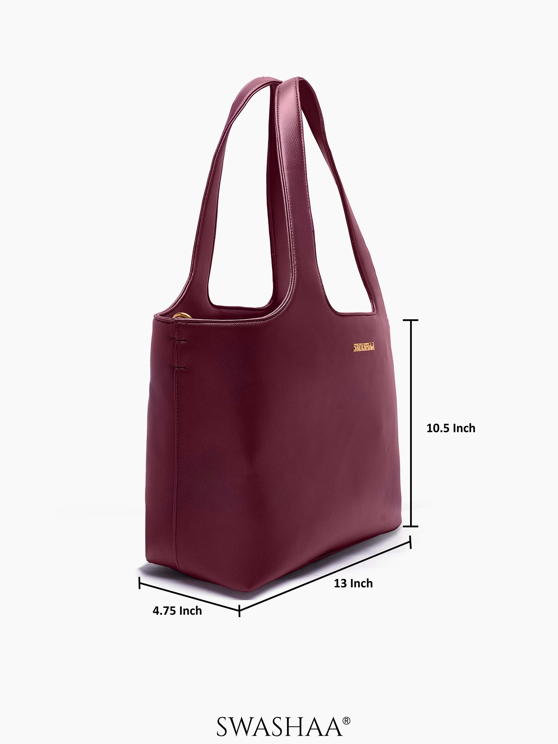 Plum Burgundy Bliss Leather Tote Bag