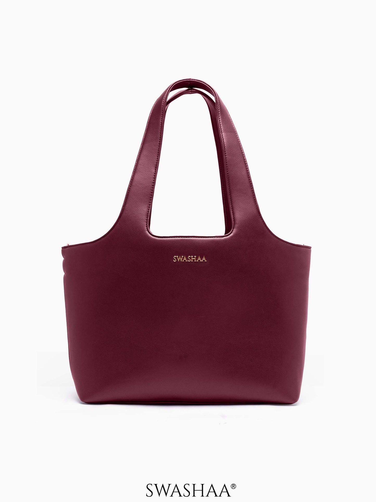 Plum Burgundy Bliss Leather Tote Bag Plum Burgundy