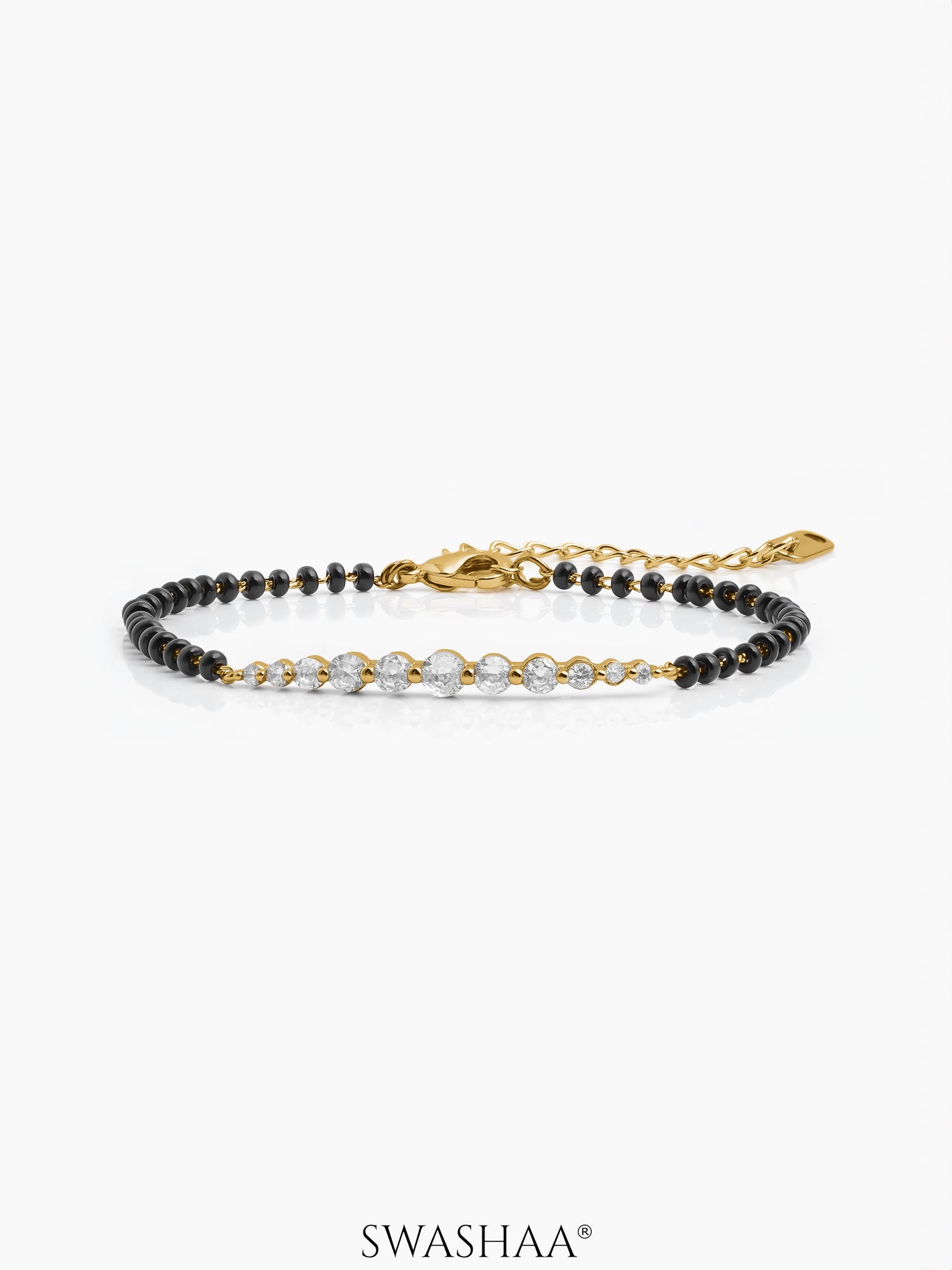 Pranika Diamond Bar Mangalsutra Bracelet 18K Gold Plated