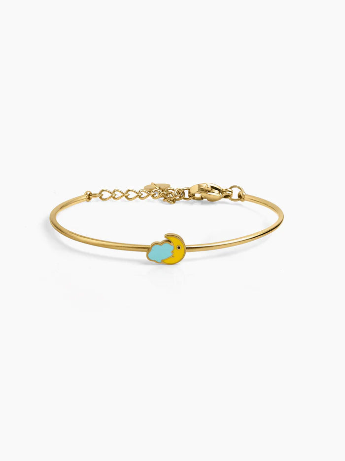Puffy Night Glow 18K Gold Plated Kid's Kada Bracelet Gold