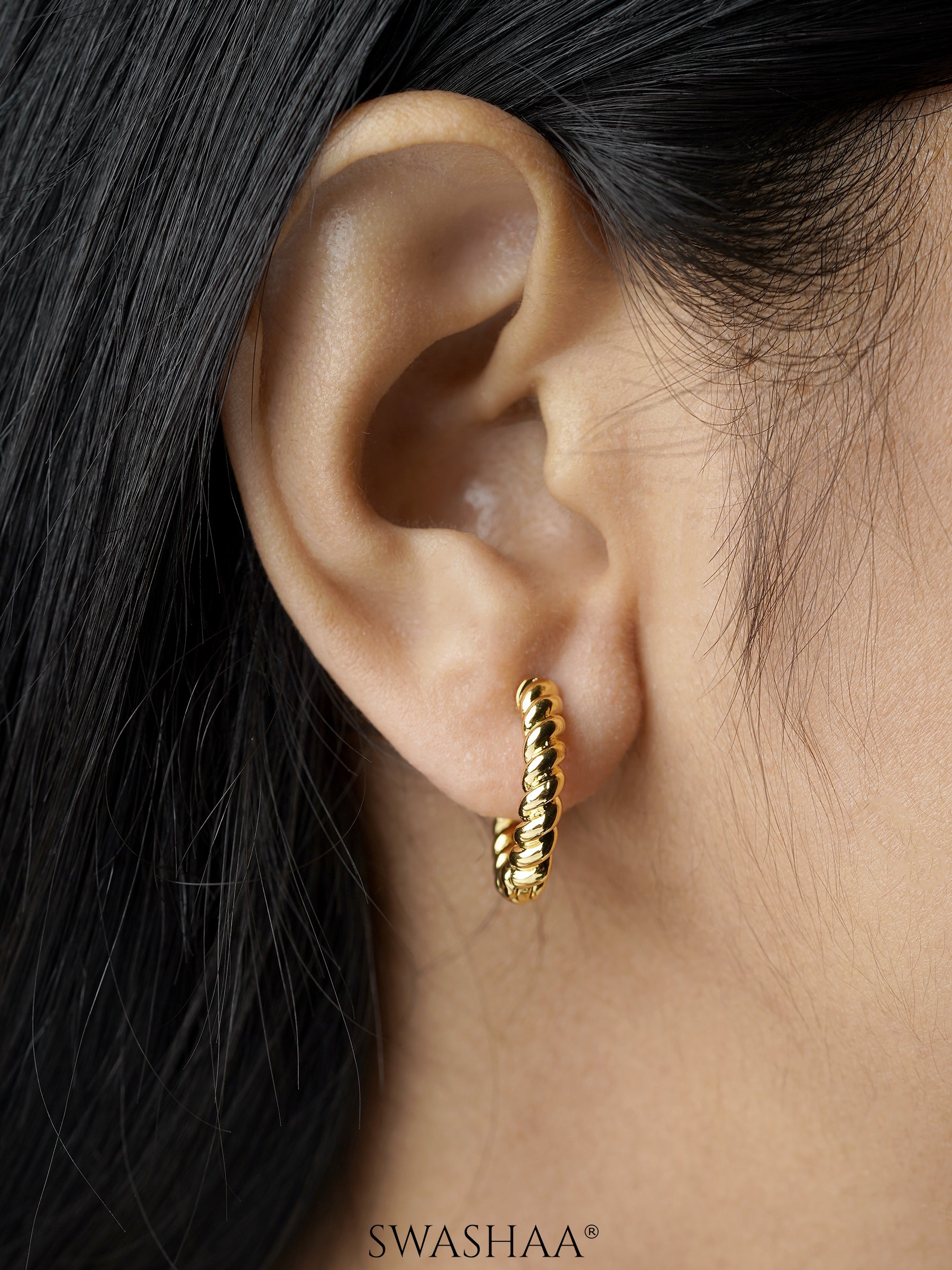 Quintus 18K Gold Plated Hoop Earrings