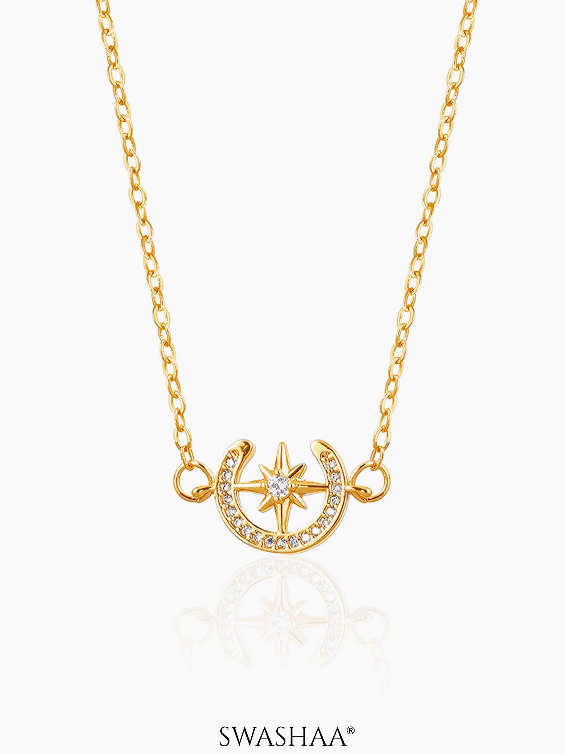 Simini Delicate Celestial 18K Gold Plated Necklace Gold
