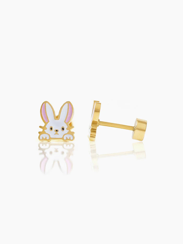 Ra Ra Rabbit 18K Gold Plated Kid's Earrings Gold