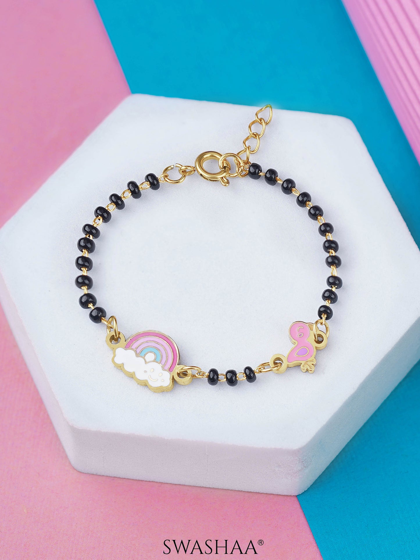 Rainbow Chirp 18K Gold Plated Kid's Nazariya Bracelet