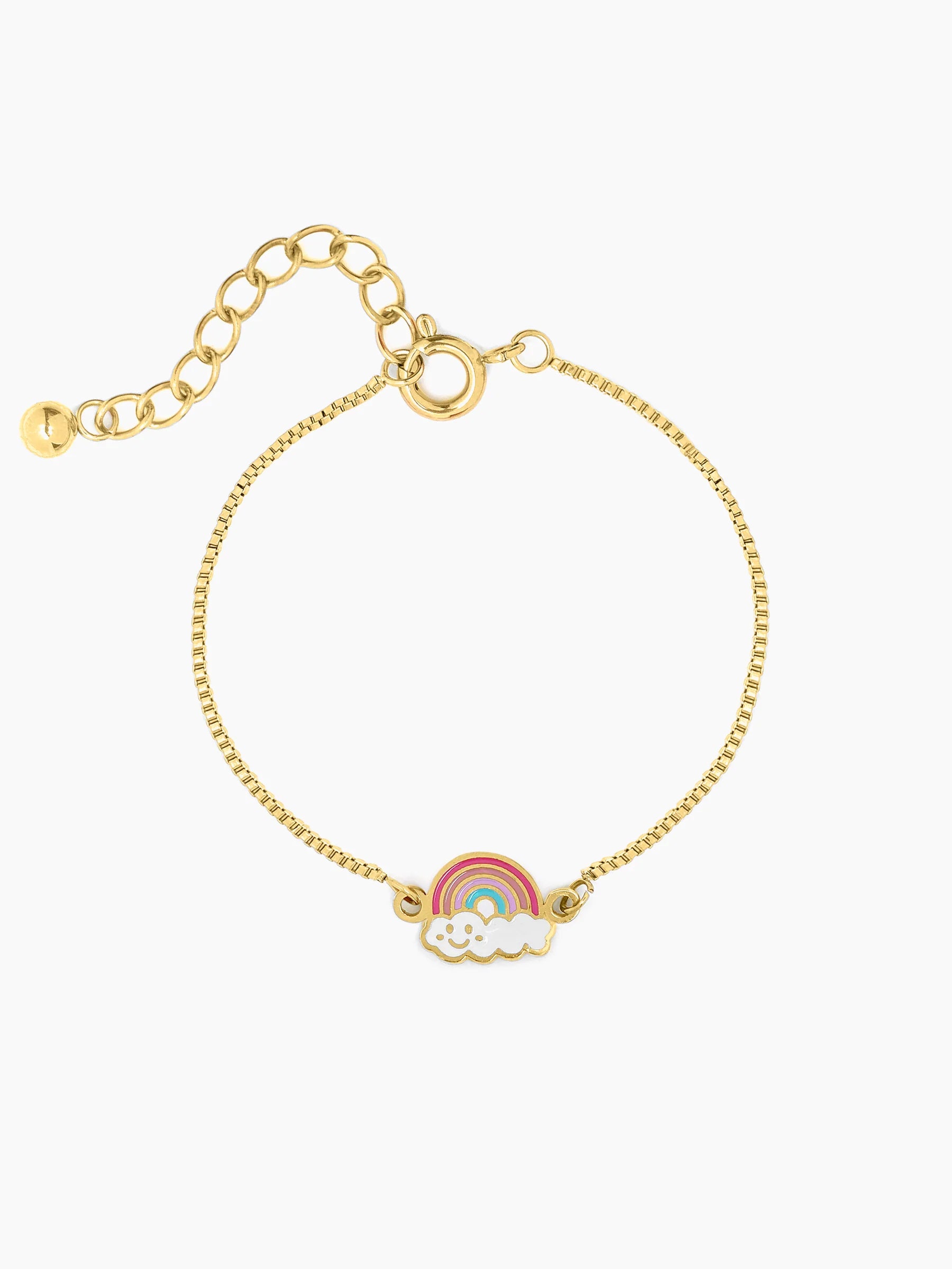 Rainbow Cloud 18K Gold Plated Kid's Bracelet Gold