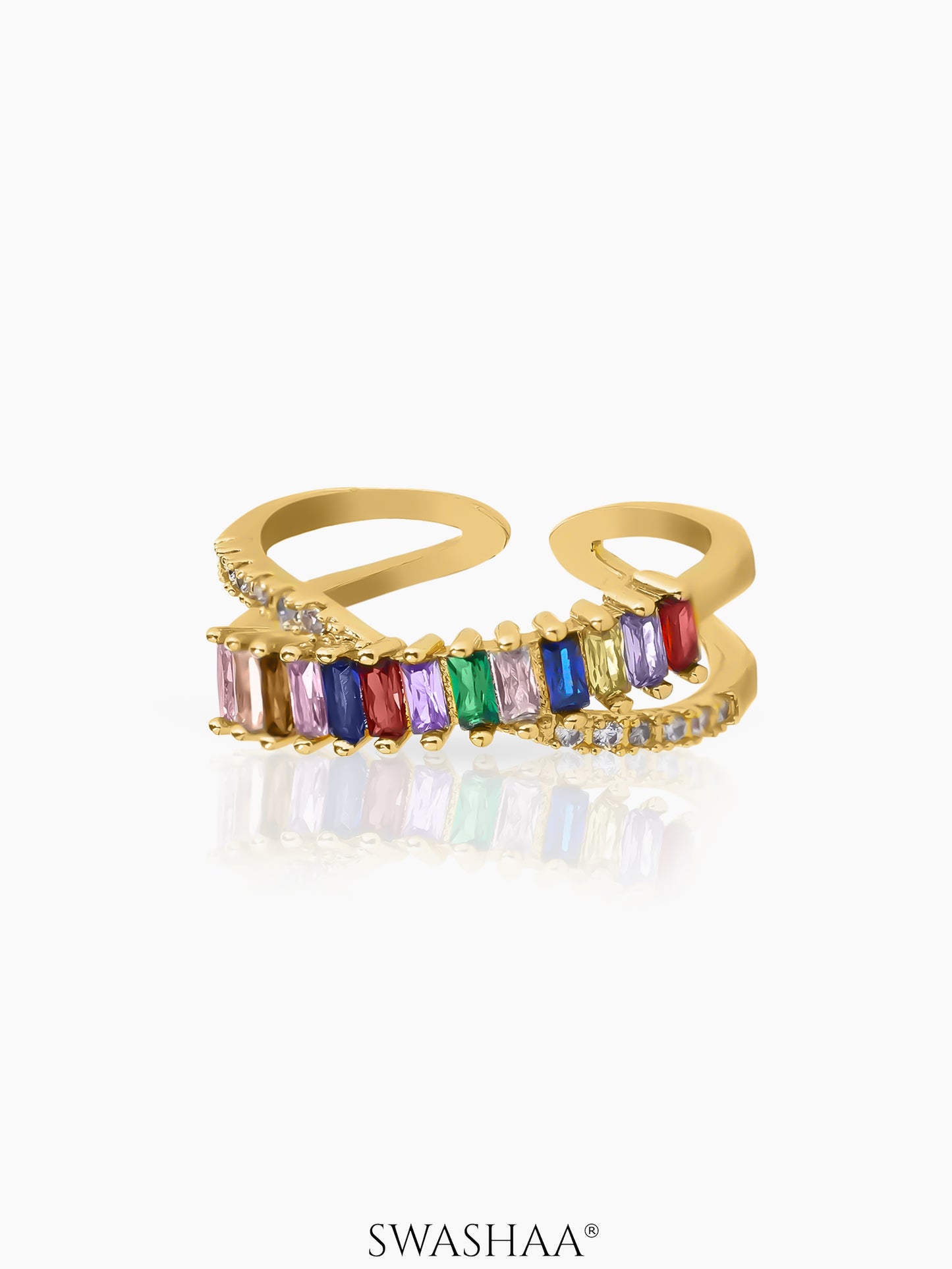 Rainbow 18K Gold Plated Ring