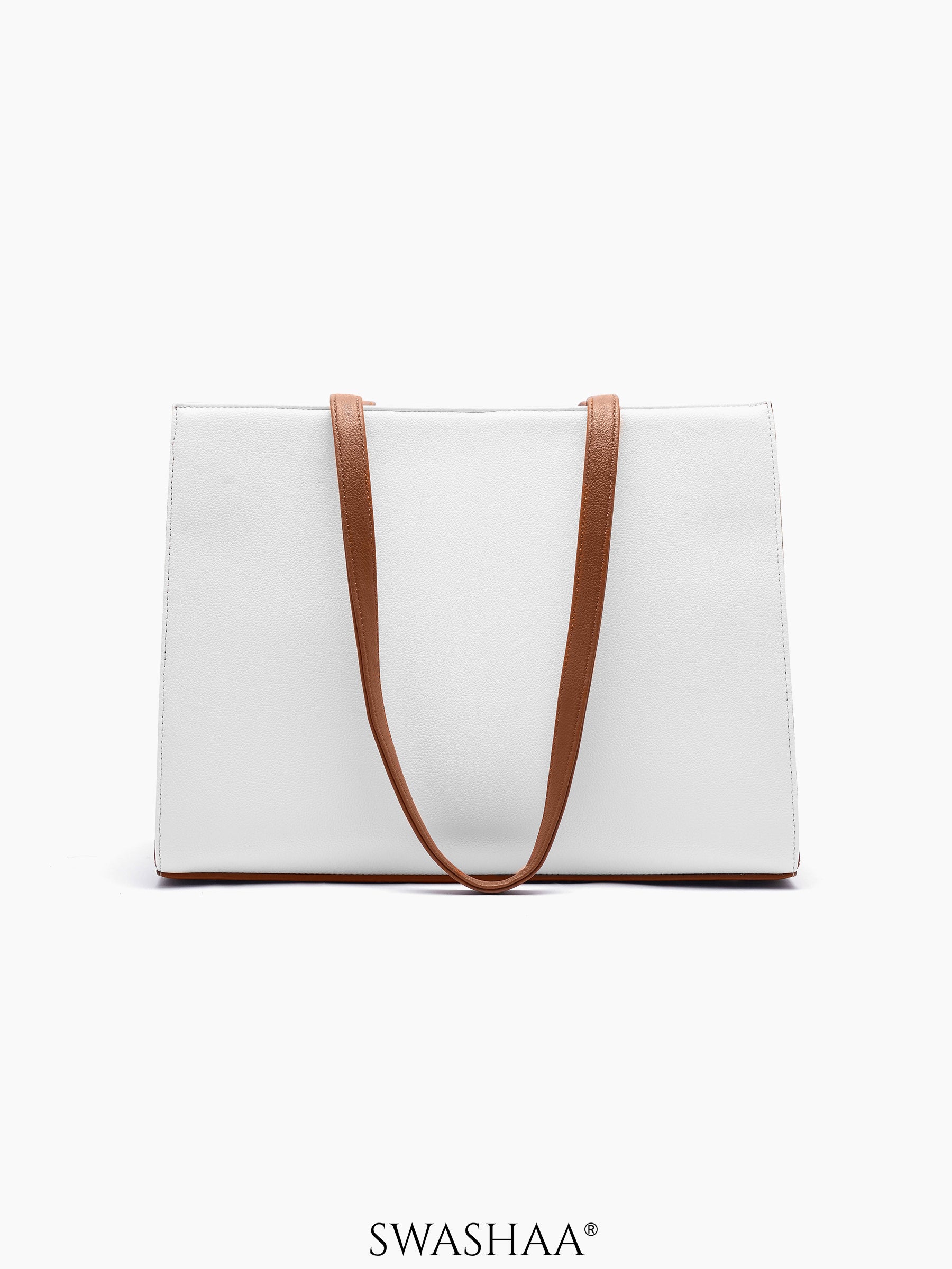 Reece Printed Front Pocket Leather Tote Bag