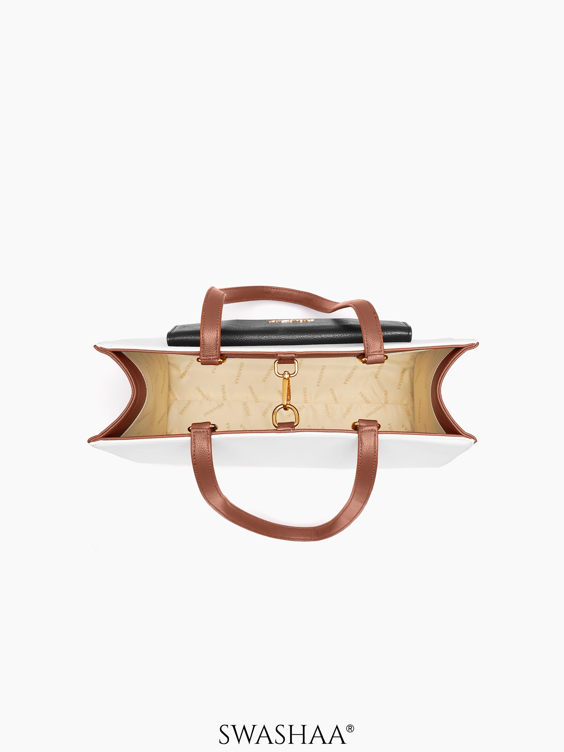 Reece Printed Front Pocket Leather Tote Bag