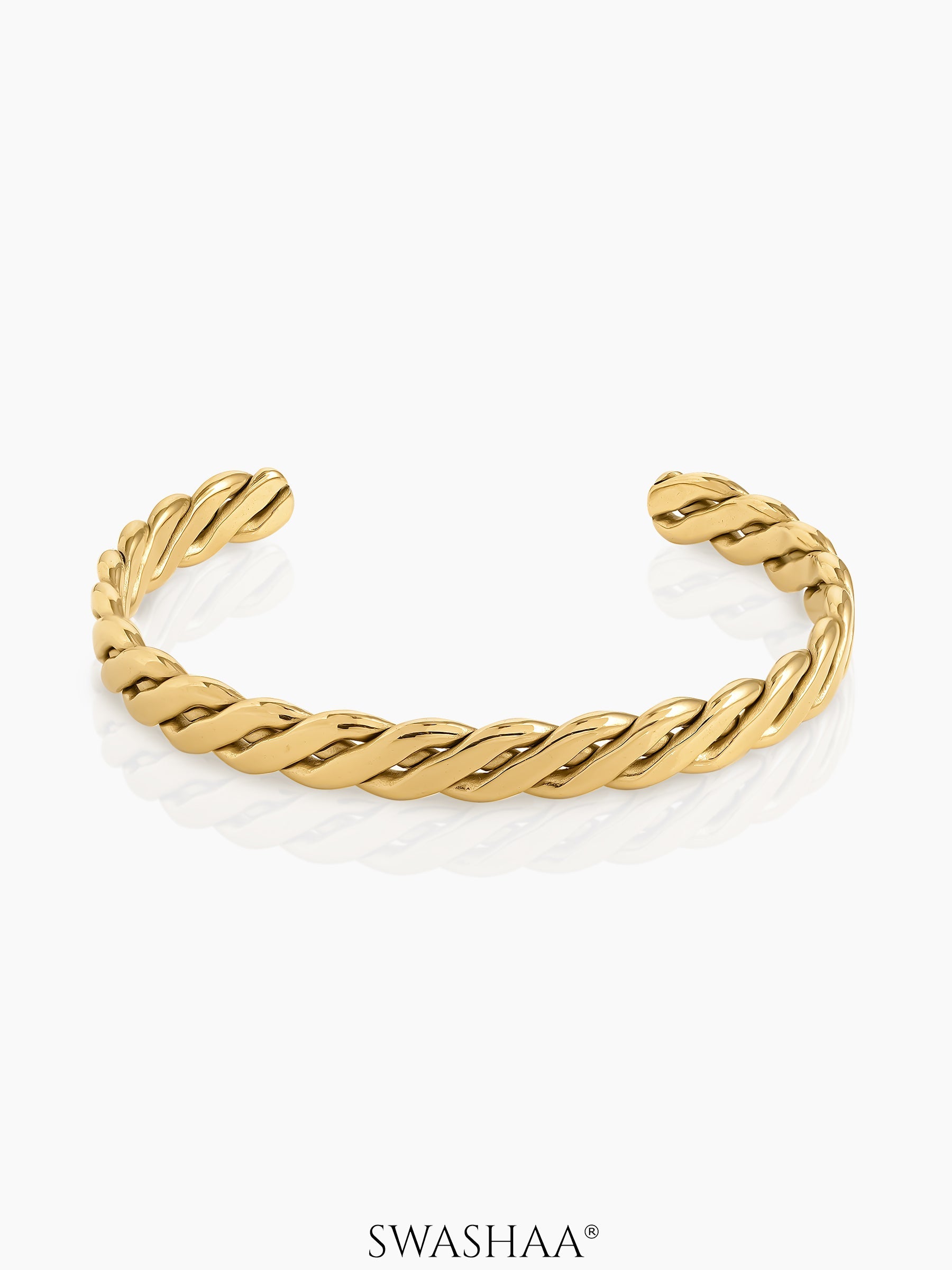 Reina Twist Cuff Bracelet 18K Gold Plated