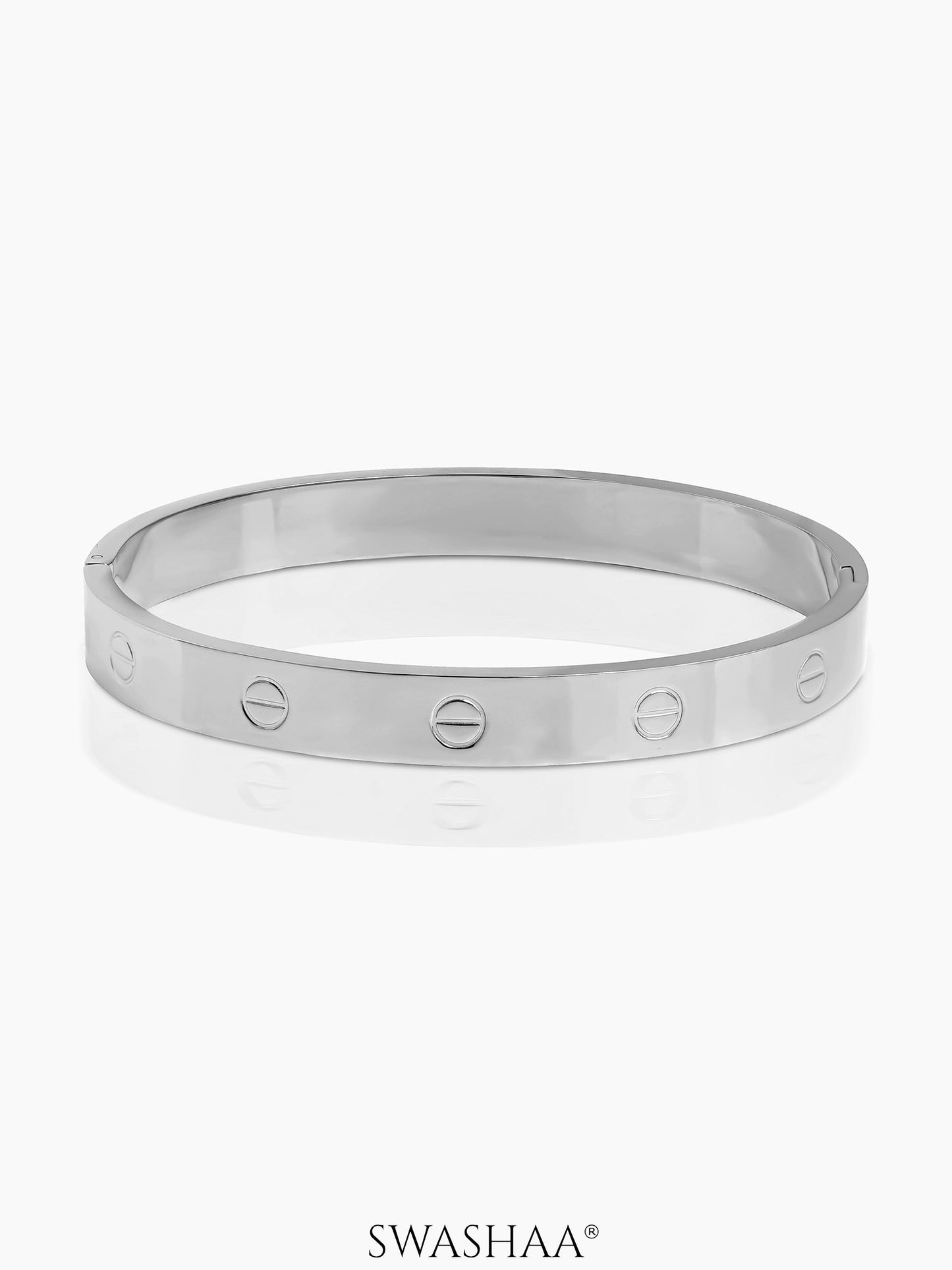 Renix Screw Emblem Men's Bracelet Silver
