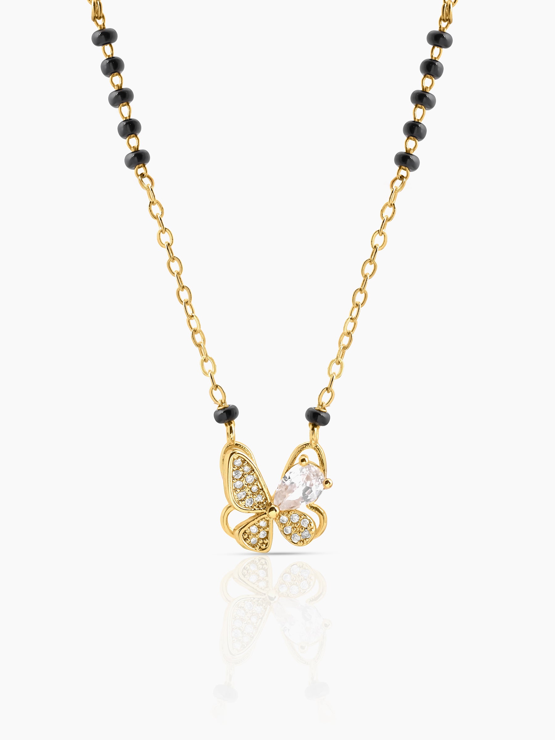 Ridhima Butterfly Diamond 18K Gold Plated Mangalsutra 18K Gold Plated