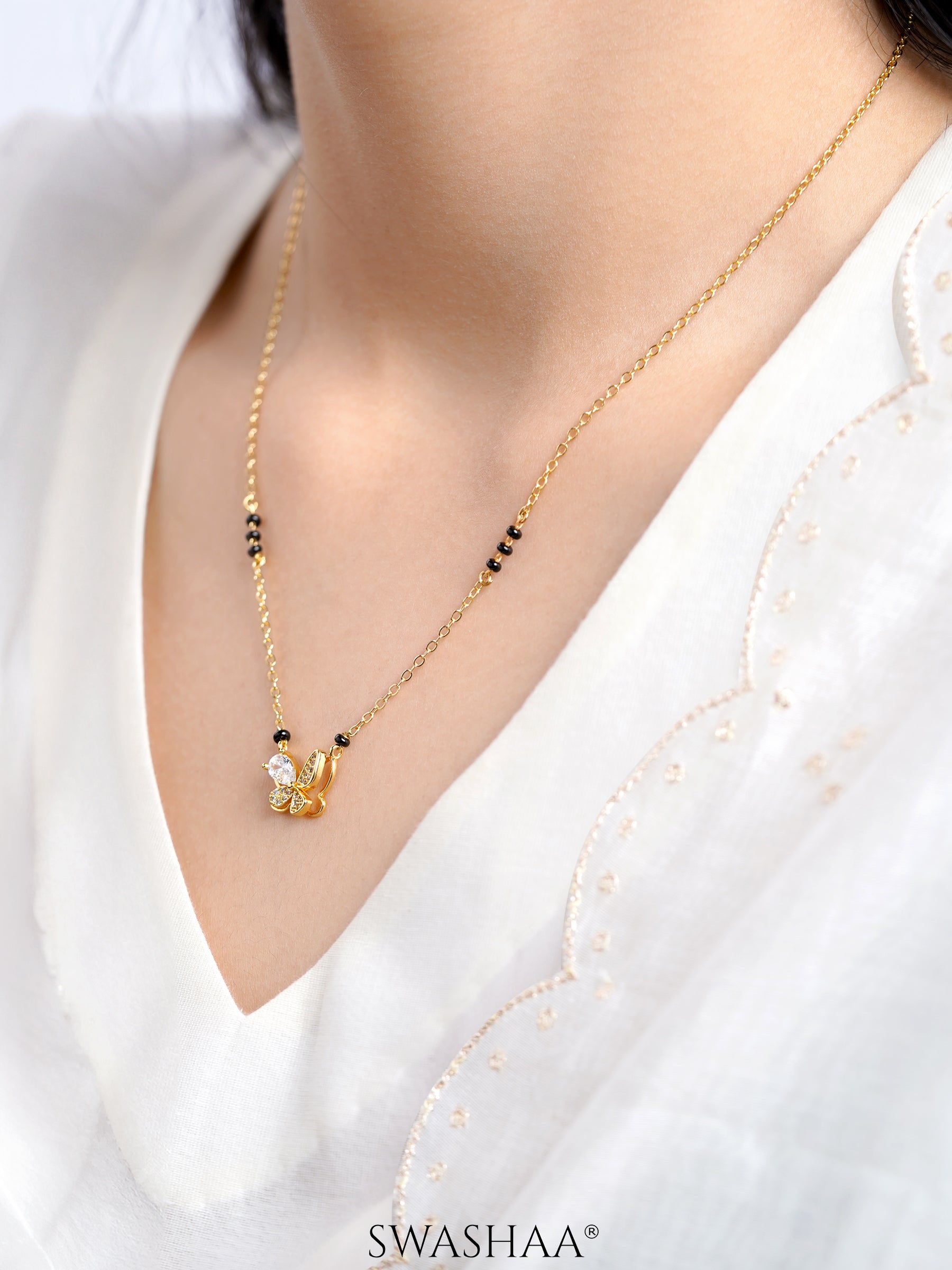 Ridhima Butterfly Diamond Mangalsutra