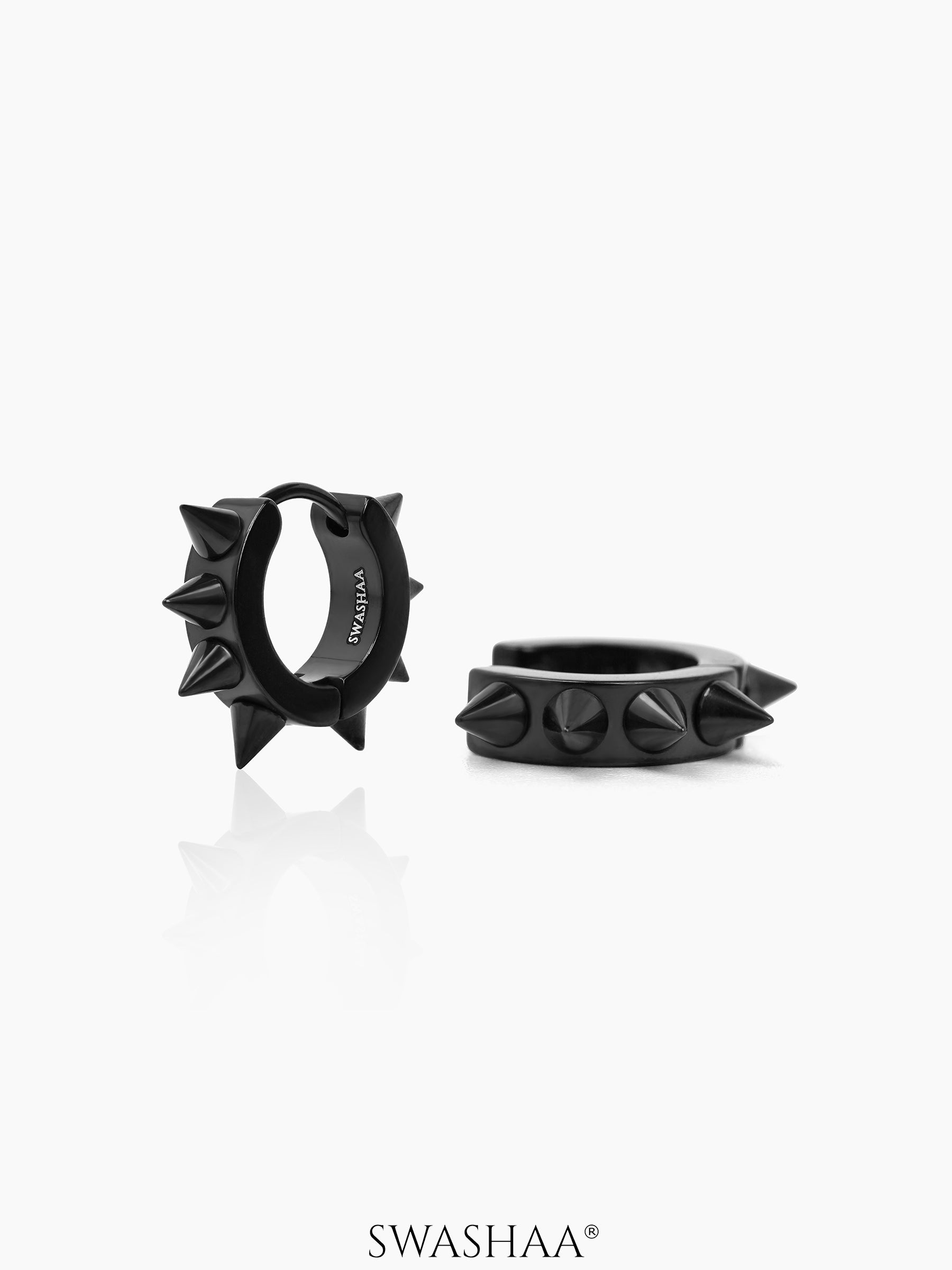 Riven Spiked Men's Hoop Earrings