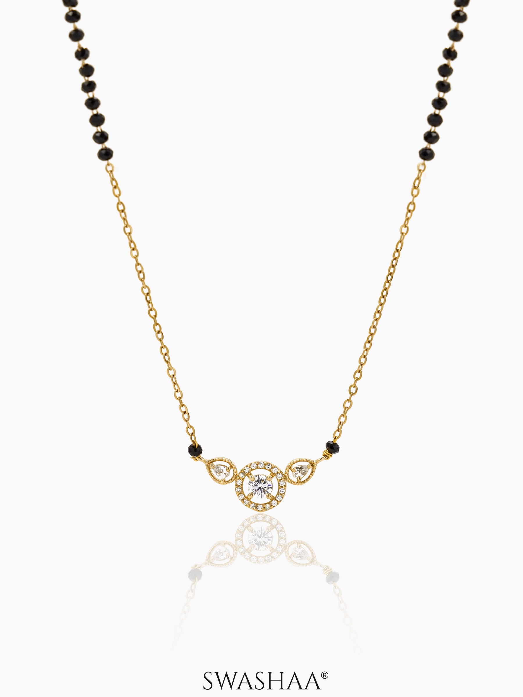 Rivya Solitaire Mangalsutra 18K Gold Plated