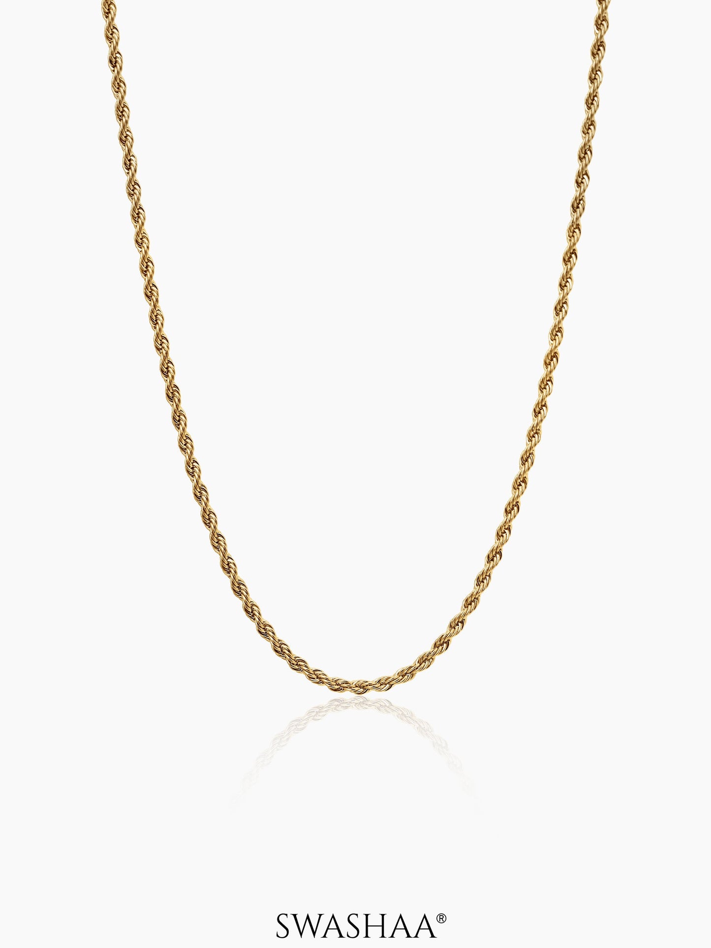 Rope Women's Chain 18K Gold Plated 2 MM
