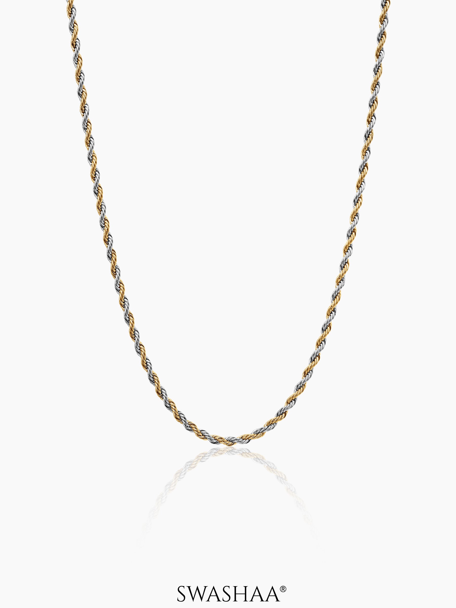 Rope Men's Chain Two Tone 23.5"