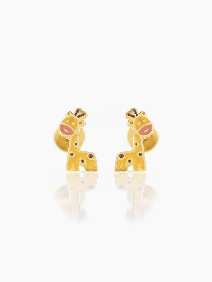 Rooh Giraffe 18K Gold Plated Kid's Earrings