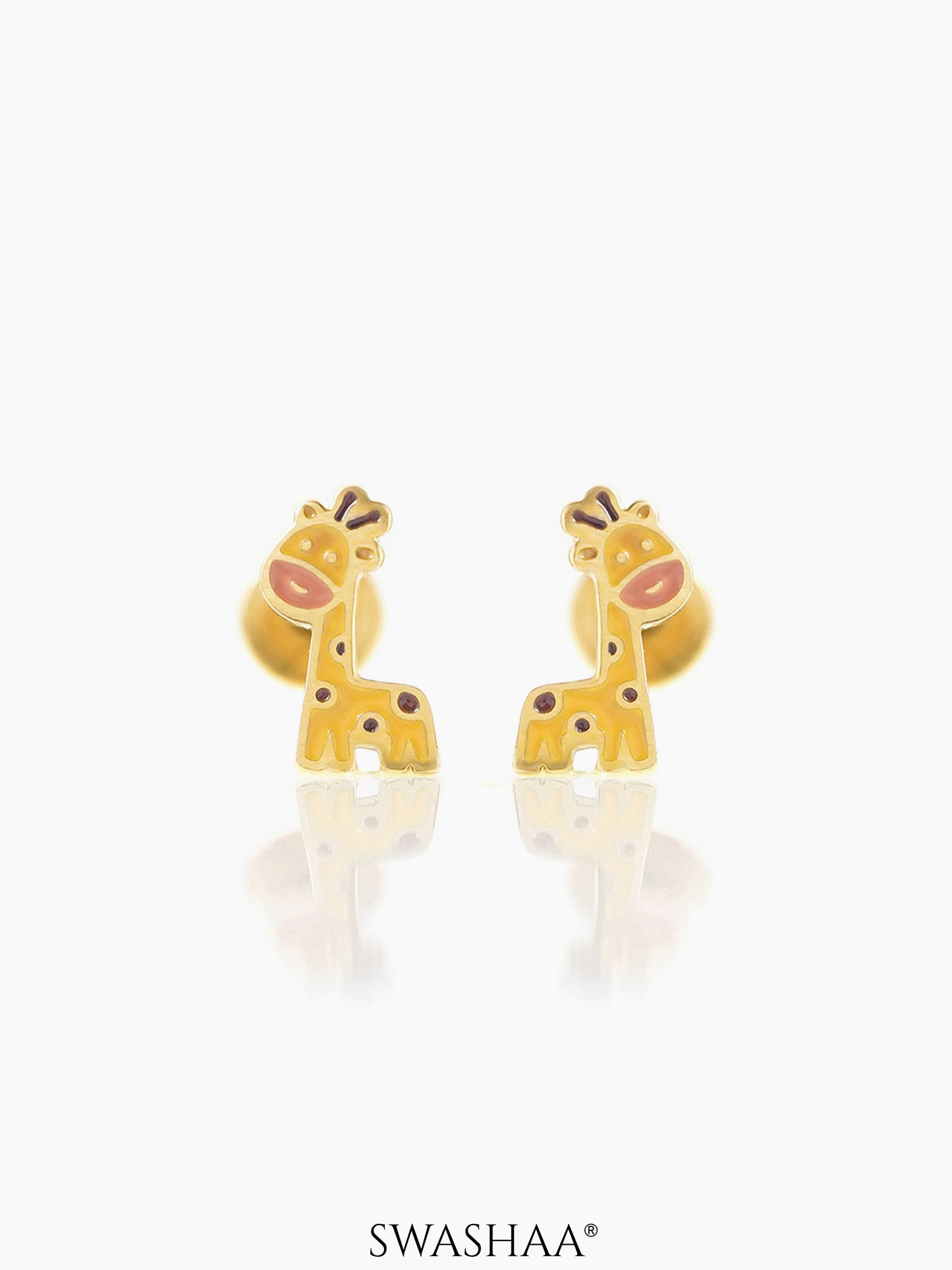 Rooh Giraffe 18K Gold Plated Kid's Earrings