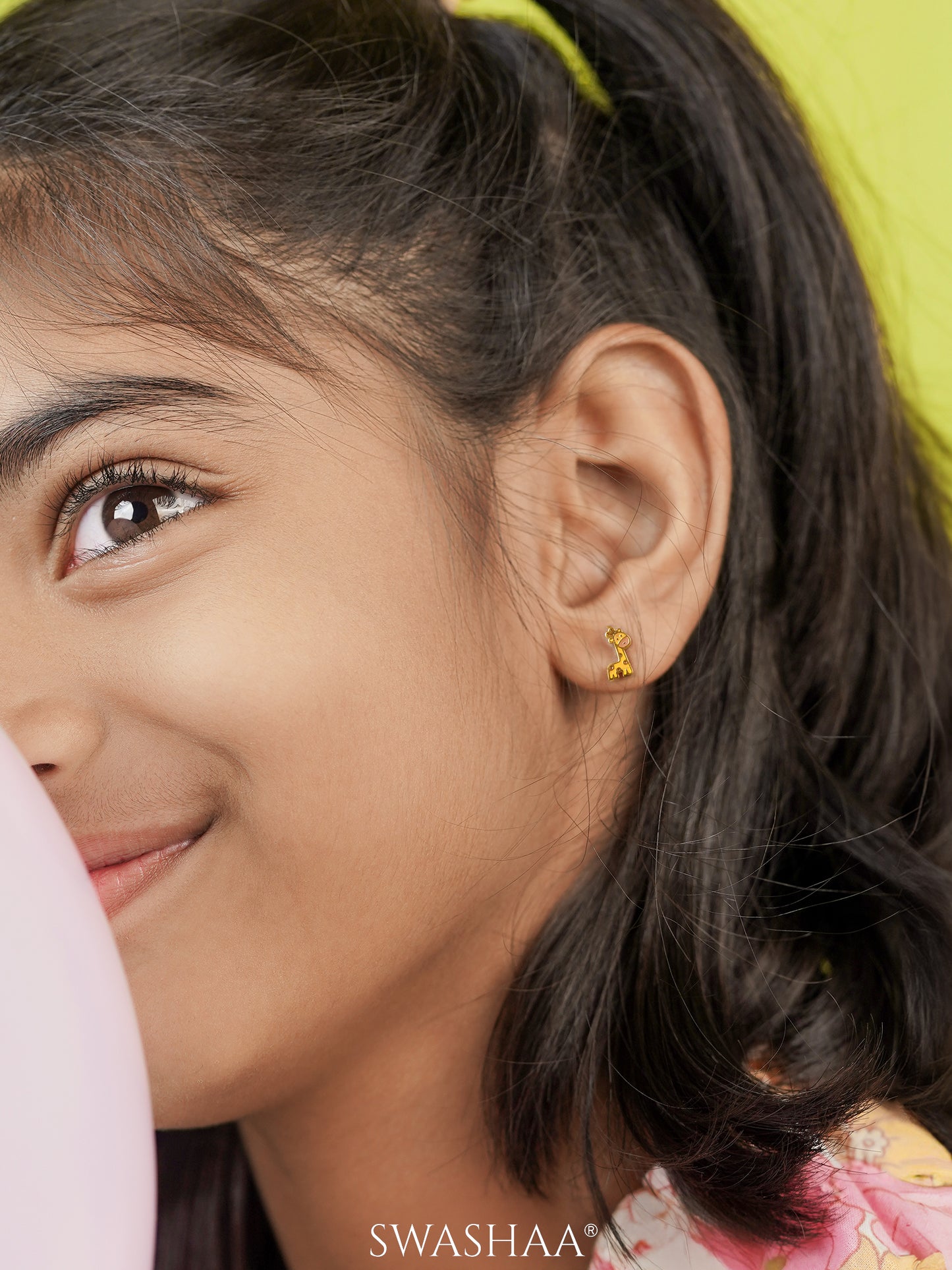 Rooh Giraffe 18K Gold Plated Kid's Earrings