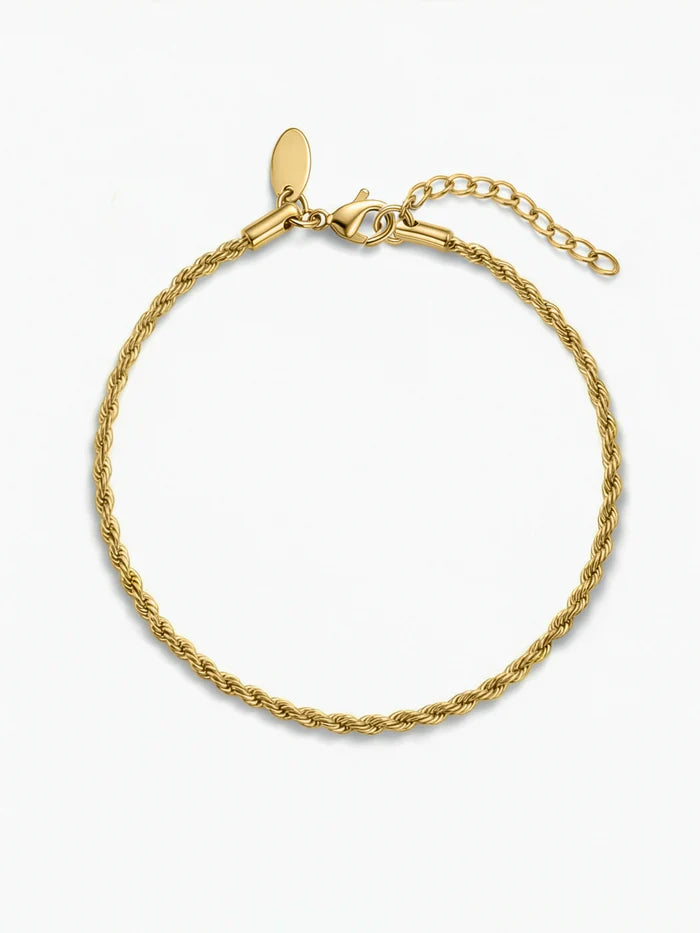 Rope Chain 18K Gold Plated 2MM Kid's Bracelet Gold