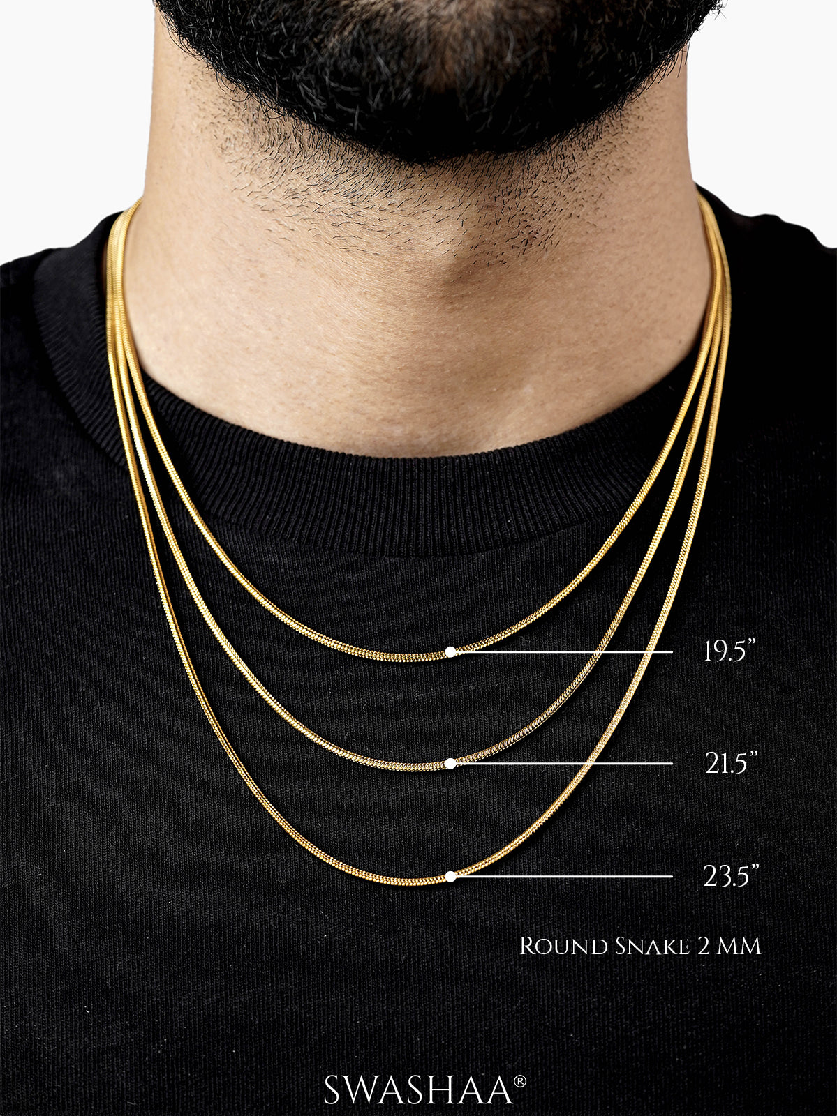 Round Snake 2 MM Men's Chain
