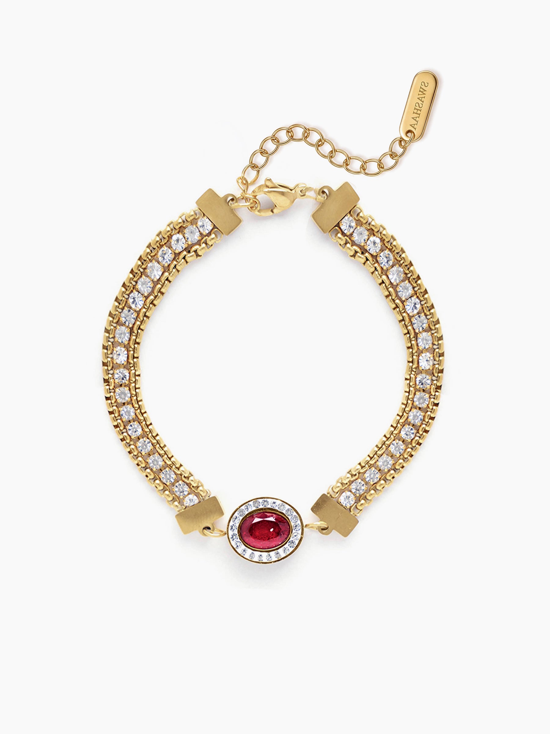 Ruby 18K Gold Plated Rakhi Gold