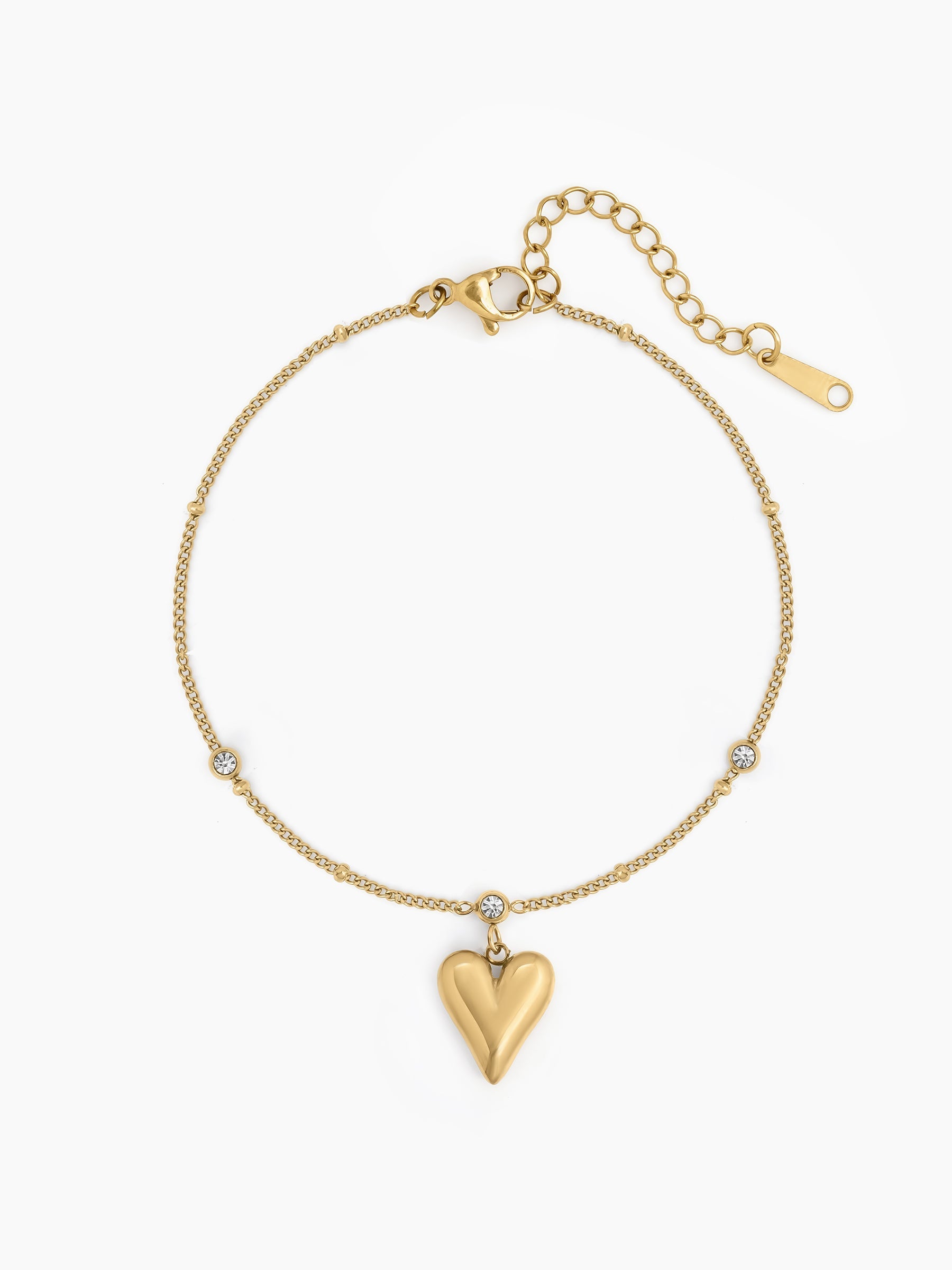 Rumi Heart Women's Anklet 18K Gold Plated