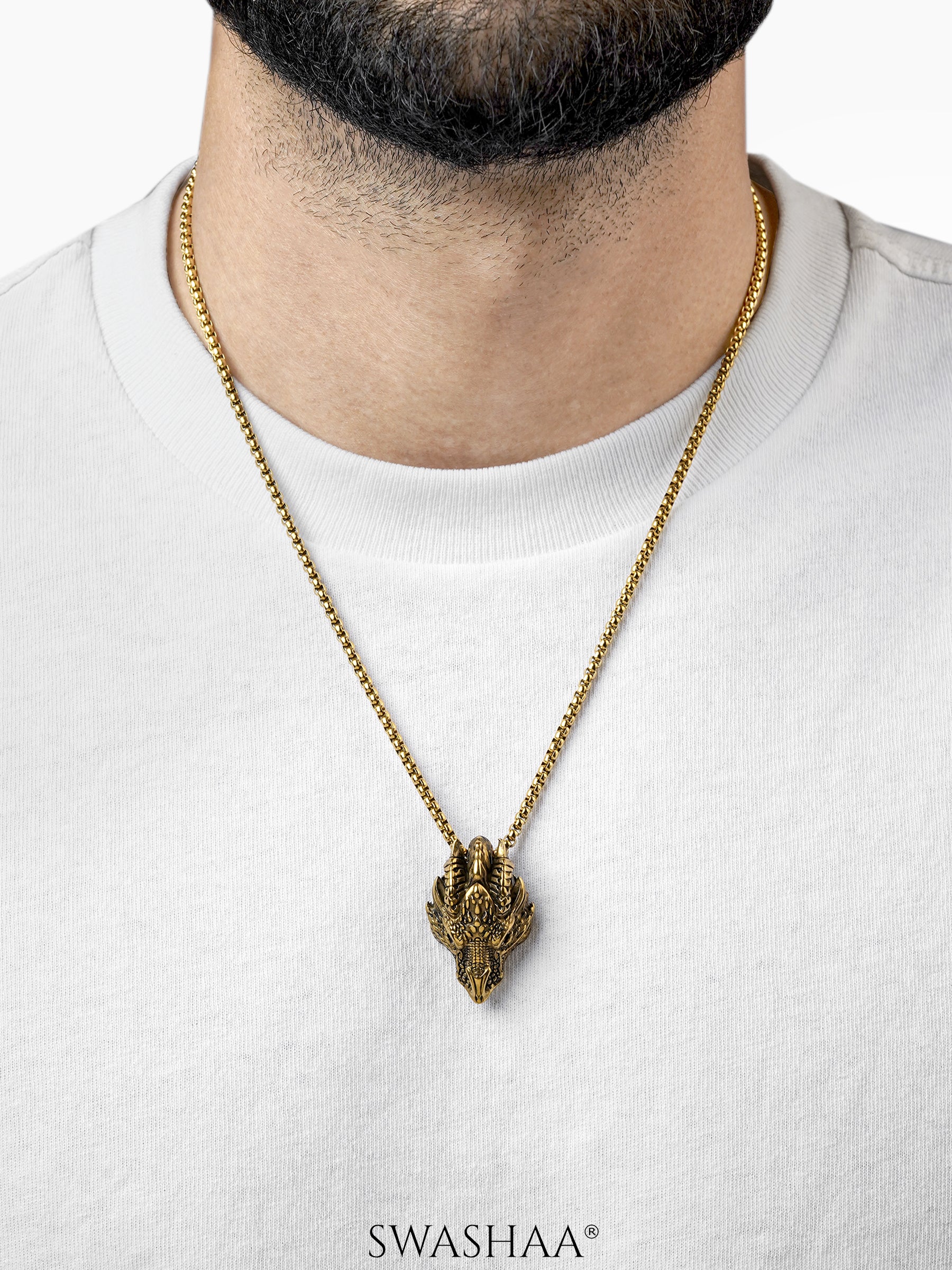 Rusty Cayote 18K Gold Plated Men's Chain Pendant