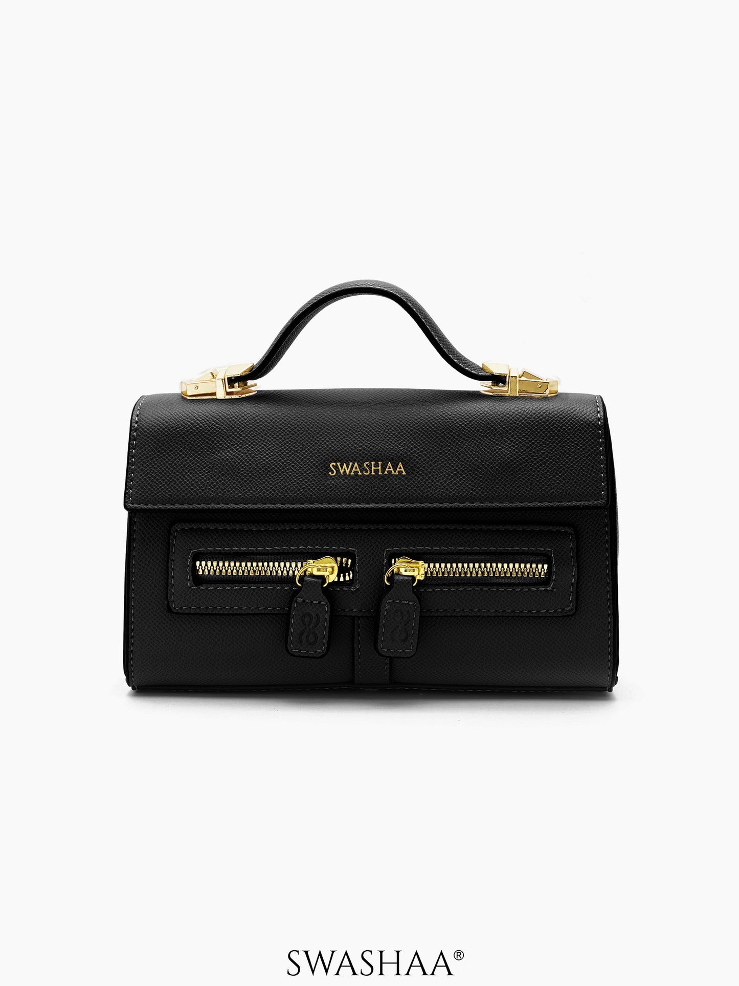 Saanvi Leather Sling Bag Black