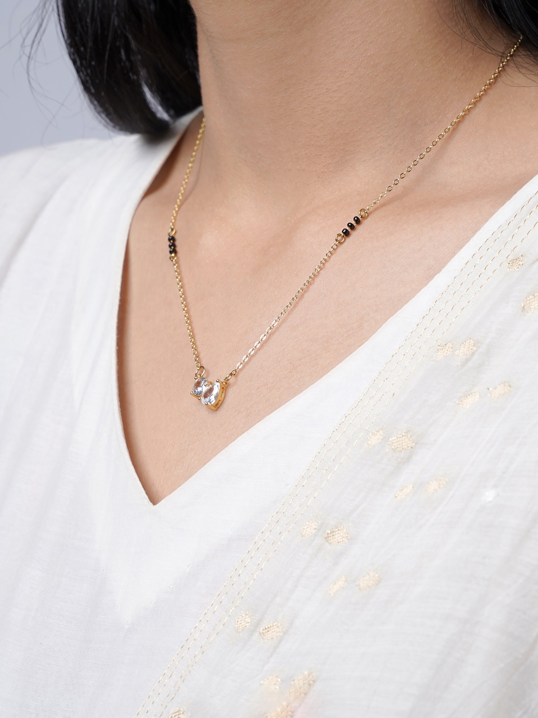 Saanvi Solitaire 18K Gold Plated Mangalsutra