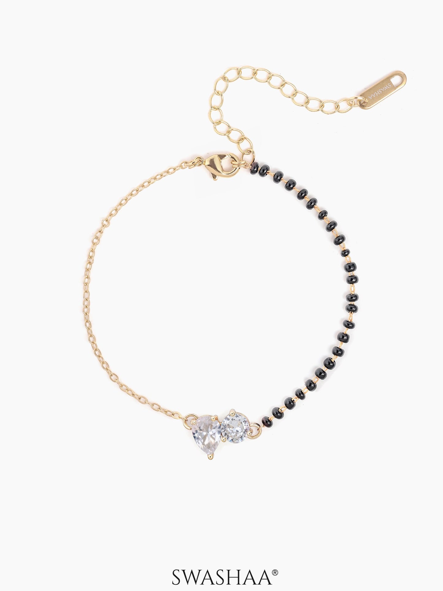 Saanvi Solitaire Mangalsutra Bracelet 14K Gold Plated