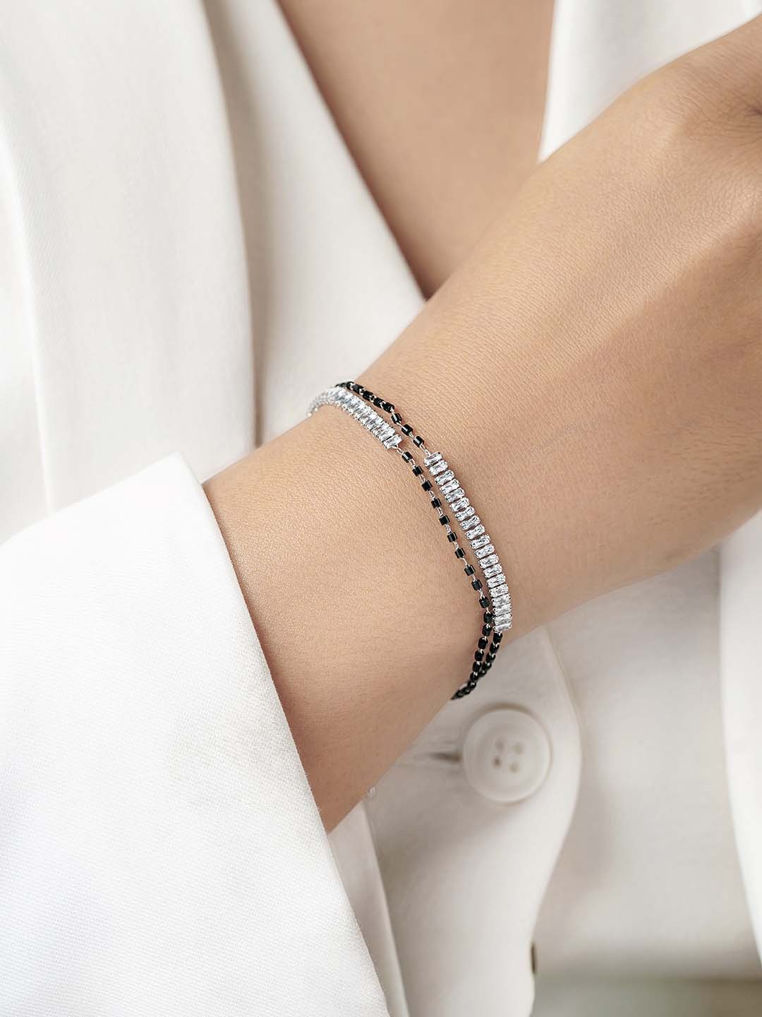 Samiha Baguette Diamond Mangalsutra Bracelet