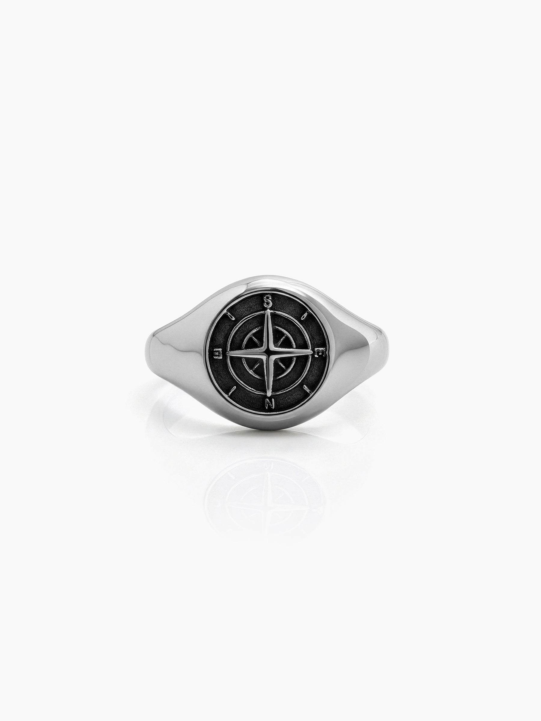 Saren Orbit Silver Signet Men's Rings