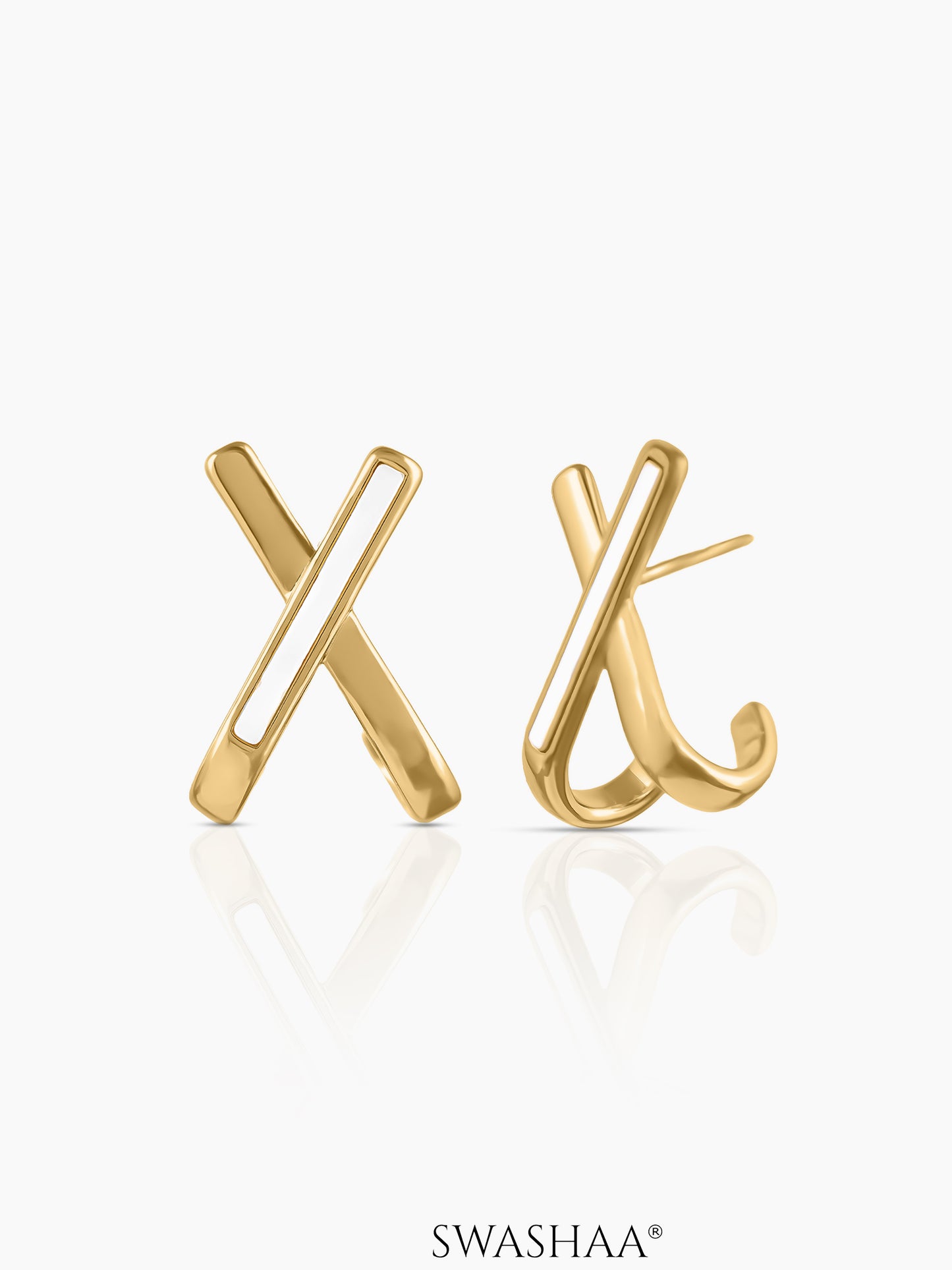 Sash 18K Gold Plated Earrings Gold