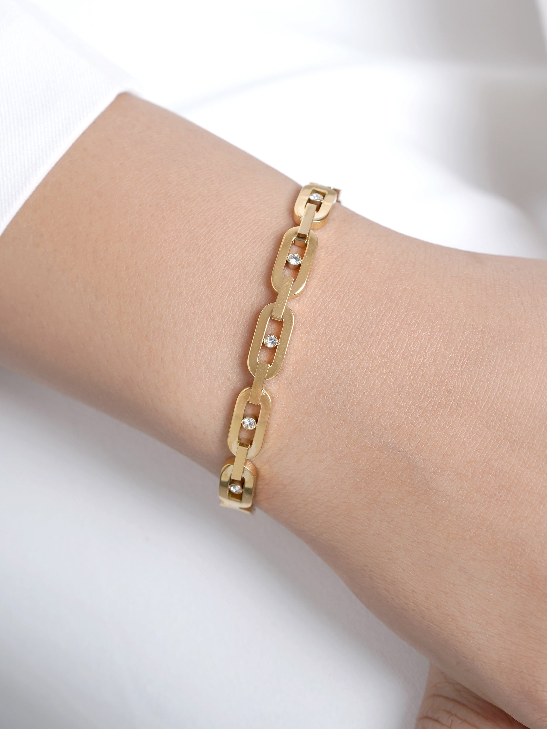 Seraphina Diamond 18K Gold Plated Link Bracelet