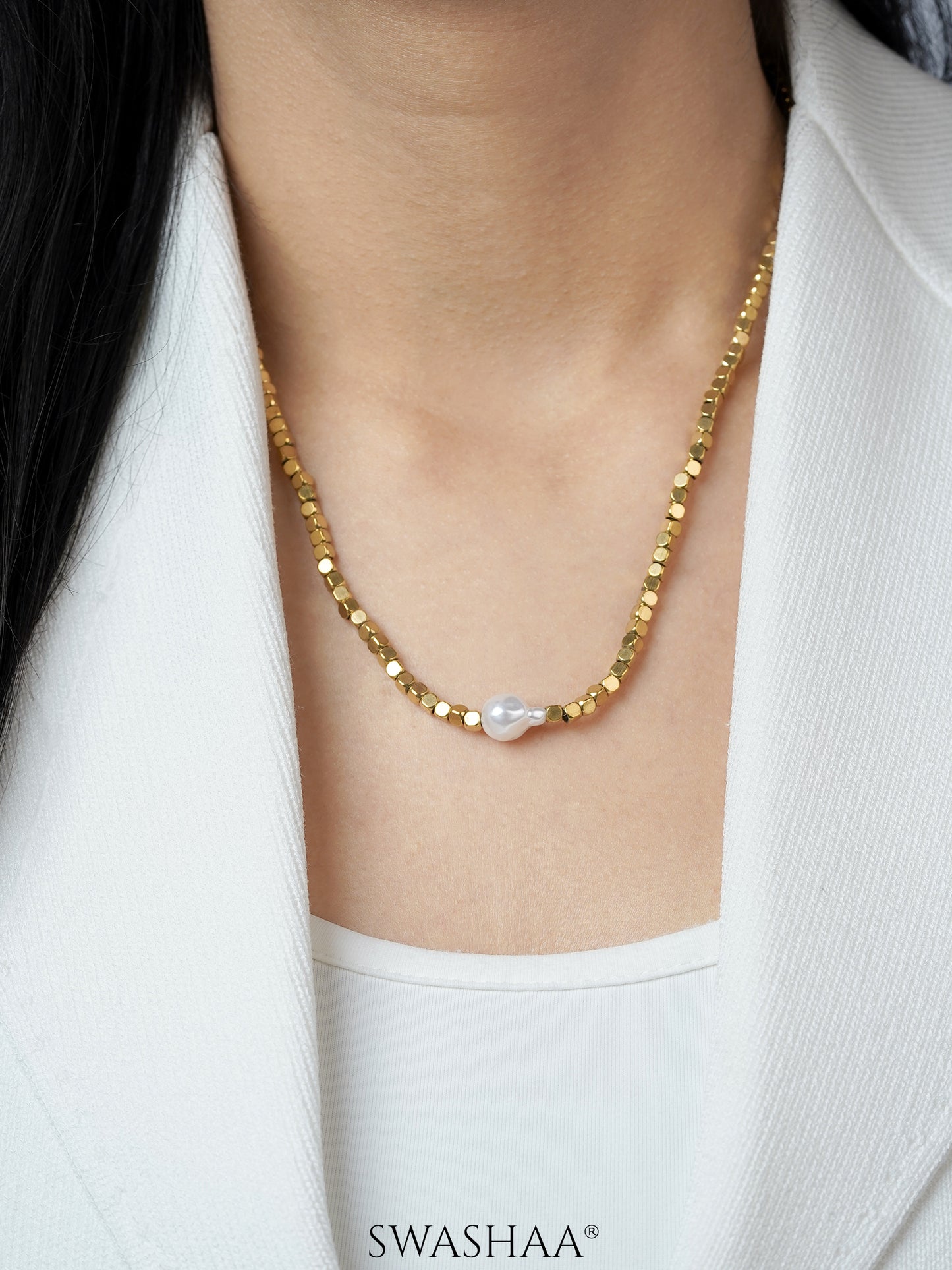 Shaaina 18K Gold Plated Choker Necklace