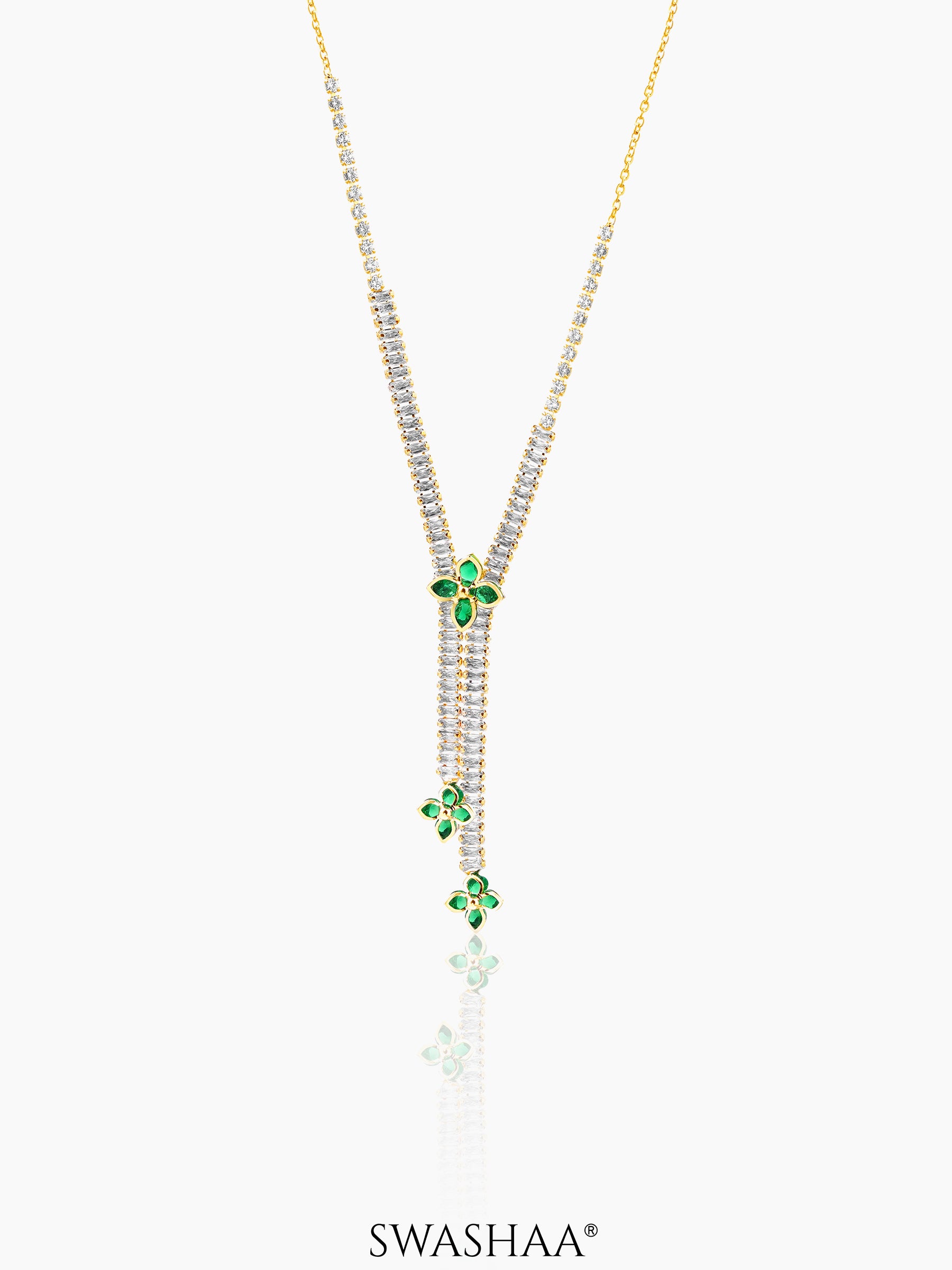 Shanon Clover Charmed Y-shaped Necklace Gold