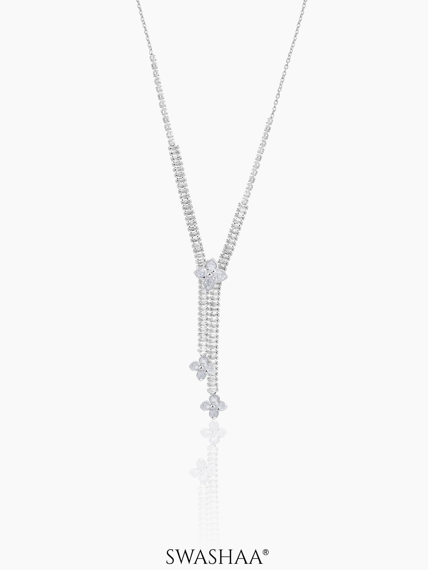 Shanon Clover Charmed Y-shaped Necklace Silver