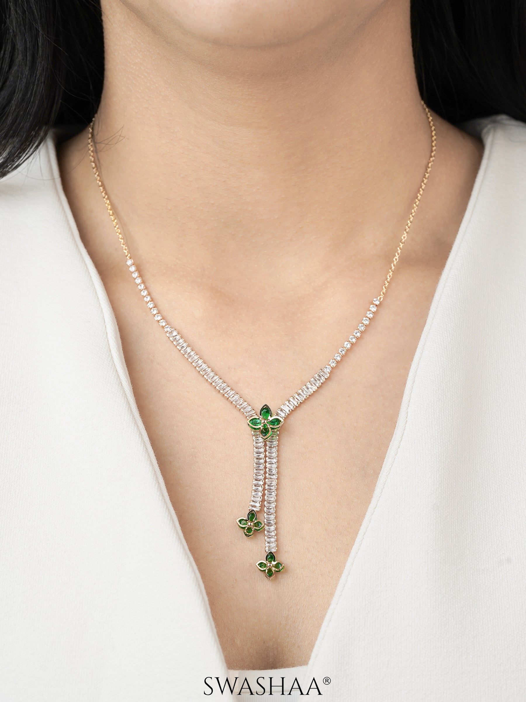 Shanon Clover Charmed Y-shaped Necklace