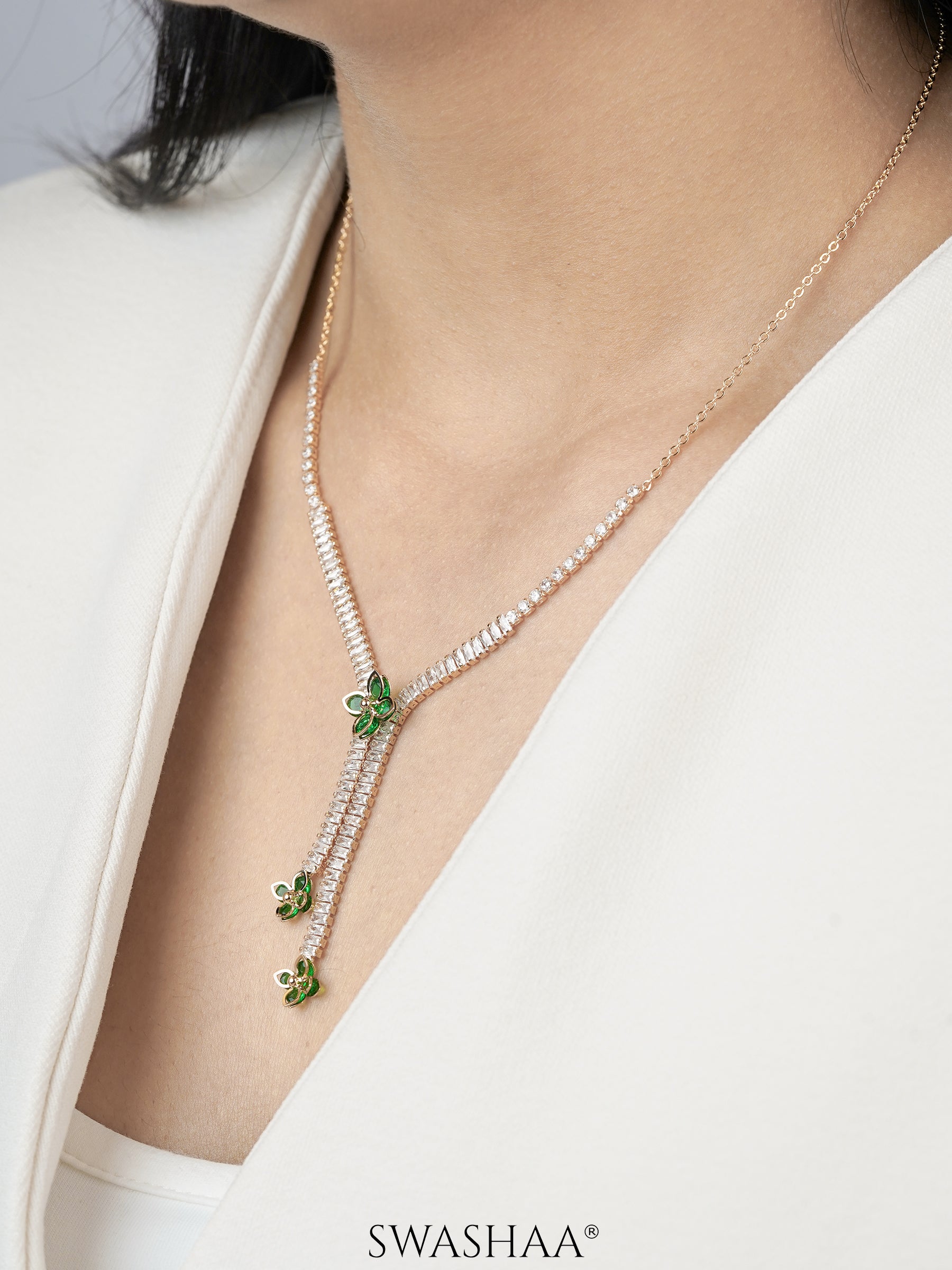 Shanon Clover Charmed Y-shaped Necklace