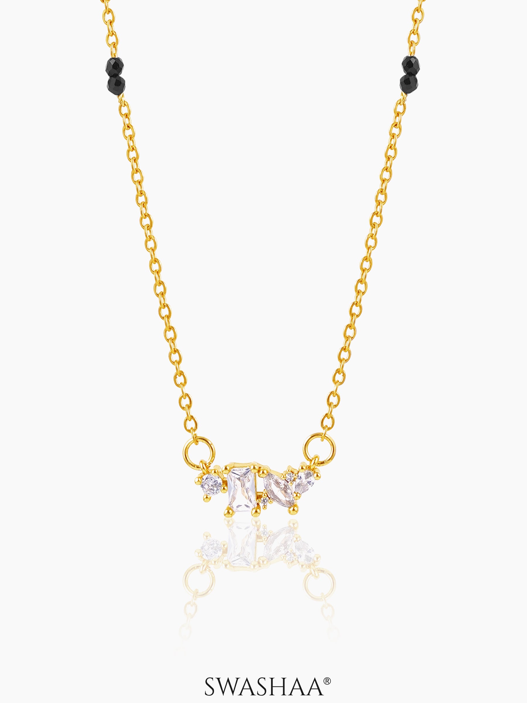 Shanvika Solitaire Diamond 18K Gold Plated Mangalsutra Gold