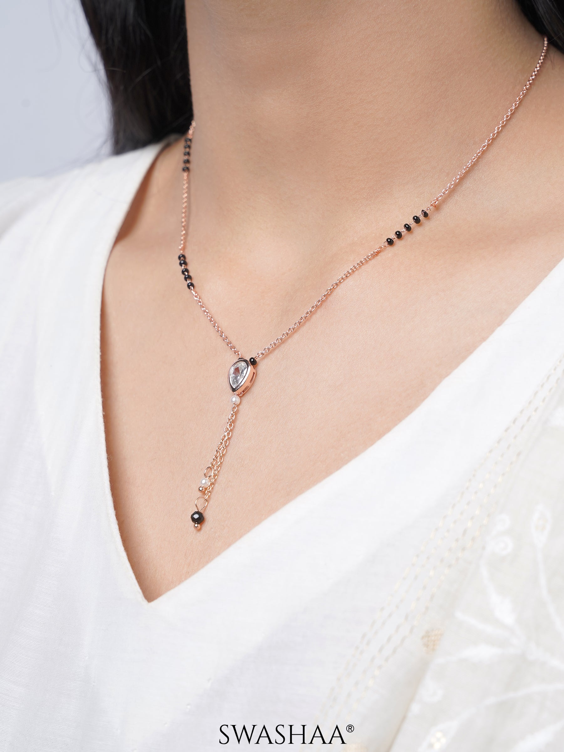 Shyla Rosegold Plated Mangalsutra