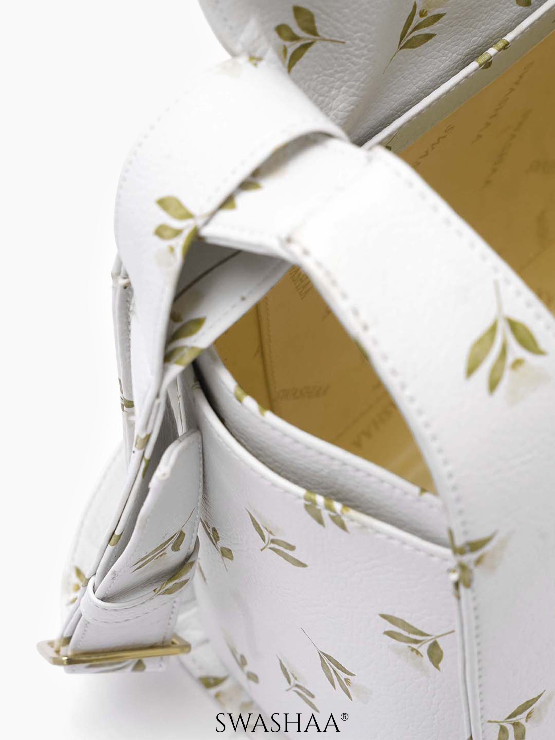 Snow Petals Leather Shoulder Bag