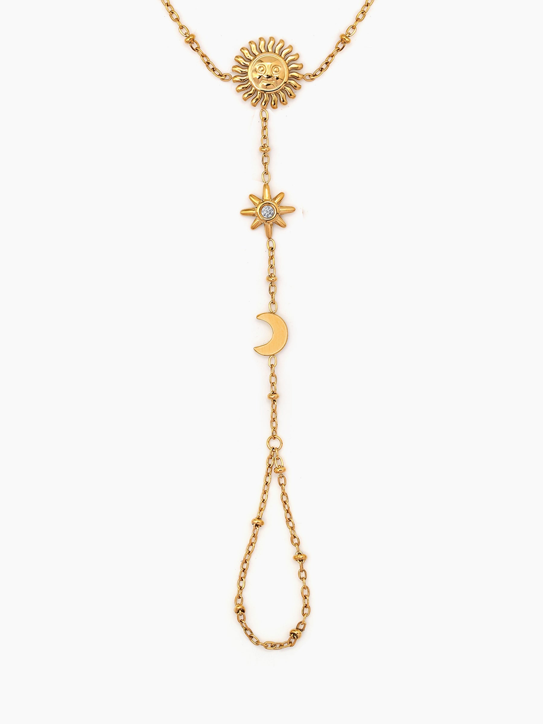 Solmeya Celestial Charms 18K Gold Plated Ring Bracelet